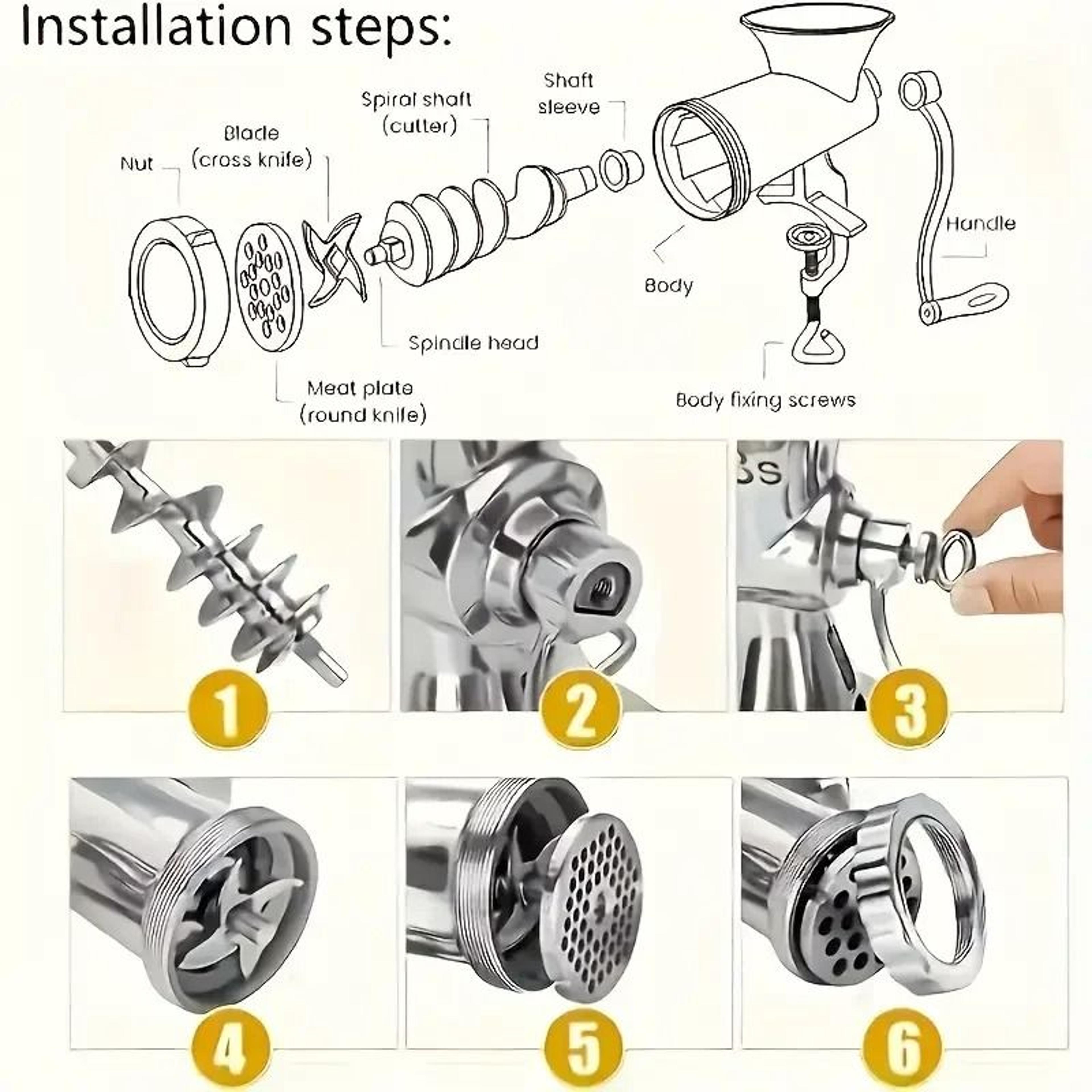 Heavy Duty Hand Operated Manual Kitchen Meat Mincer And Sausage Filler 5
