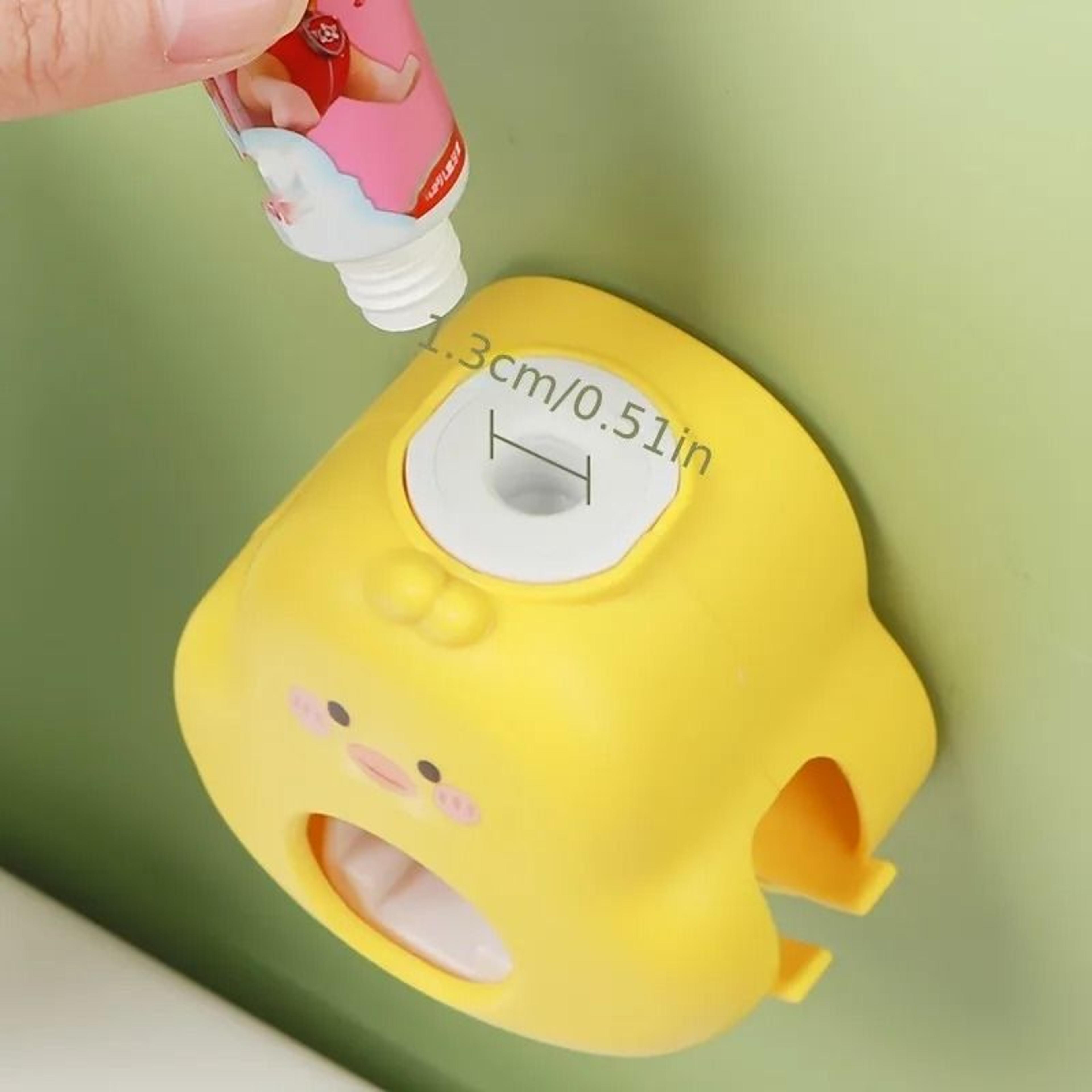 Cute Yellow Duck Automatic Toothpaste Dispenser  Toothbrush Holder 5