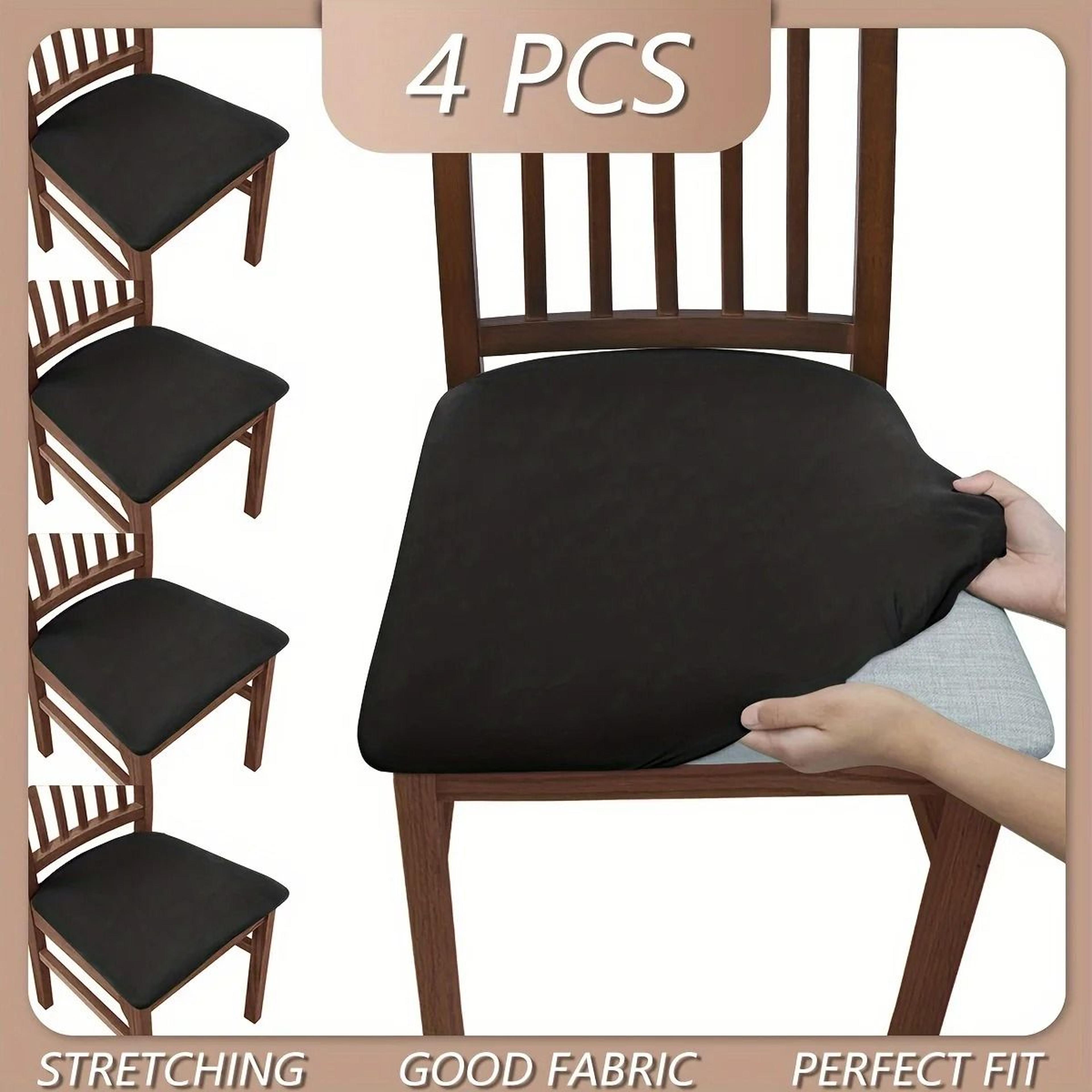 Solid Color Brushed High Elastic Chair Slipcovers 5