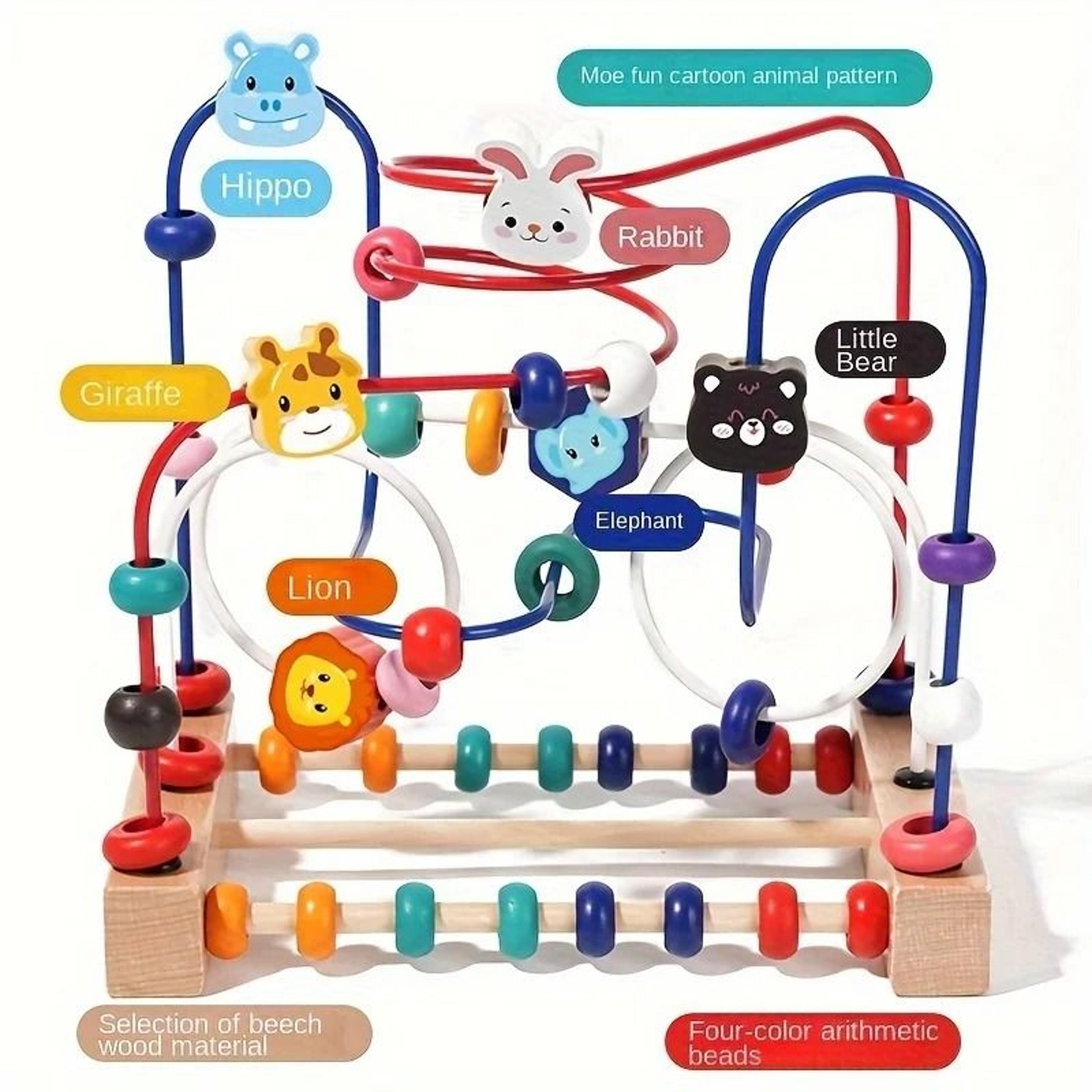 Wooden Bead Maze Puzzle  Learning Toy 5