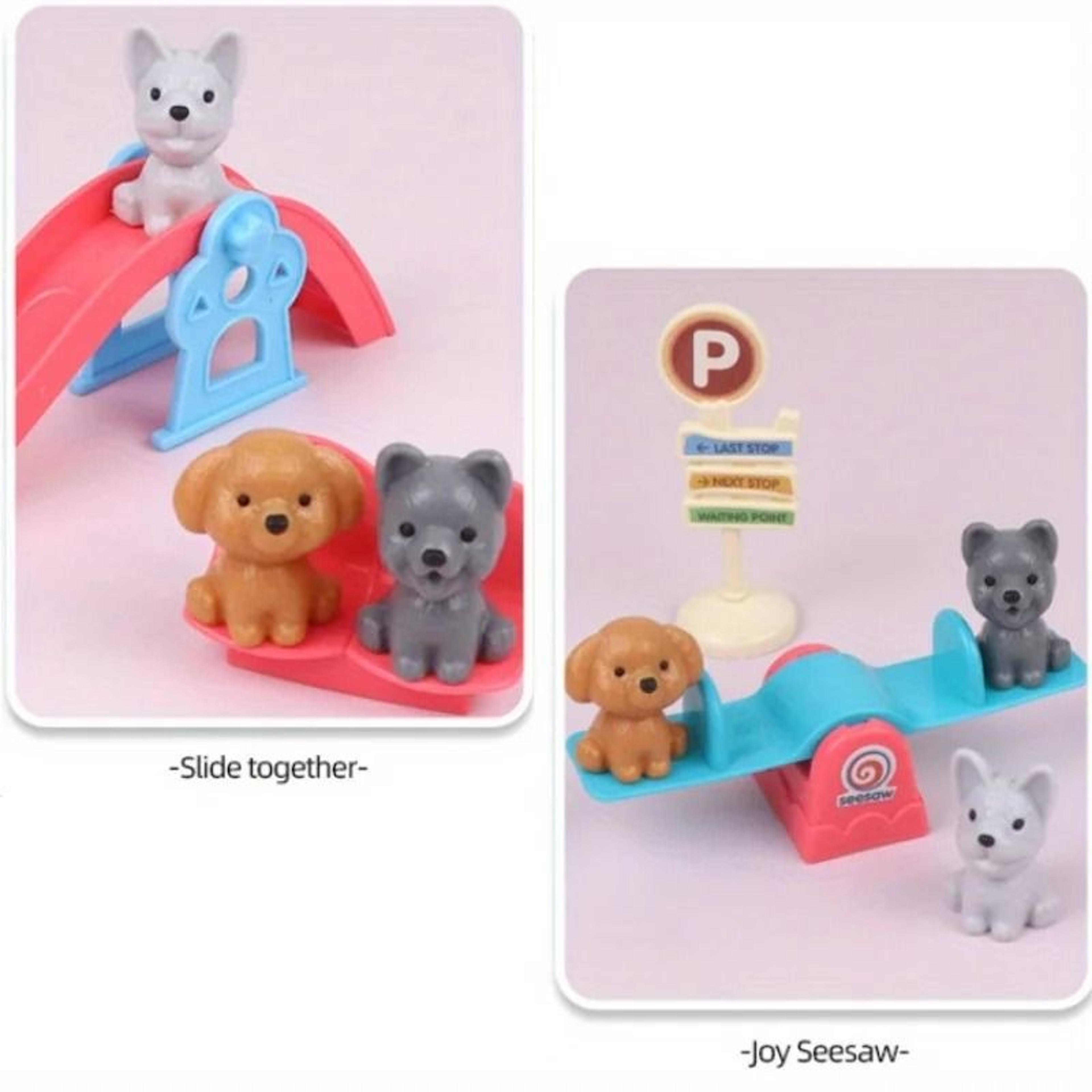 Mini Pet Puppy Cage  Dog Doll Play Set 4