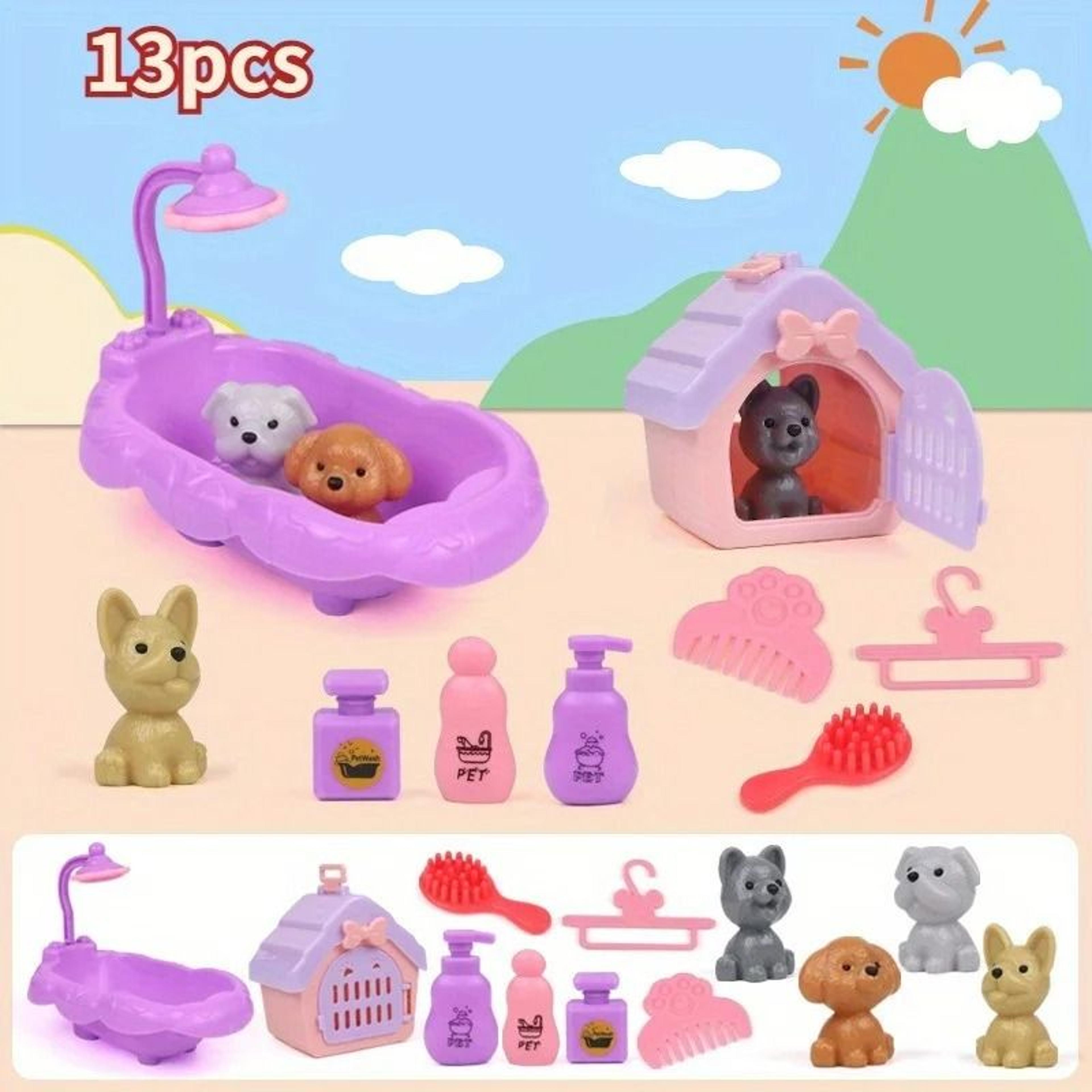Mini Pet Puppy Cage  Dog Doll Play Set 7