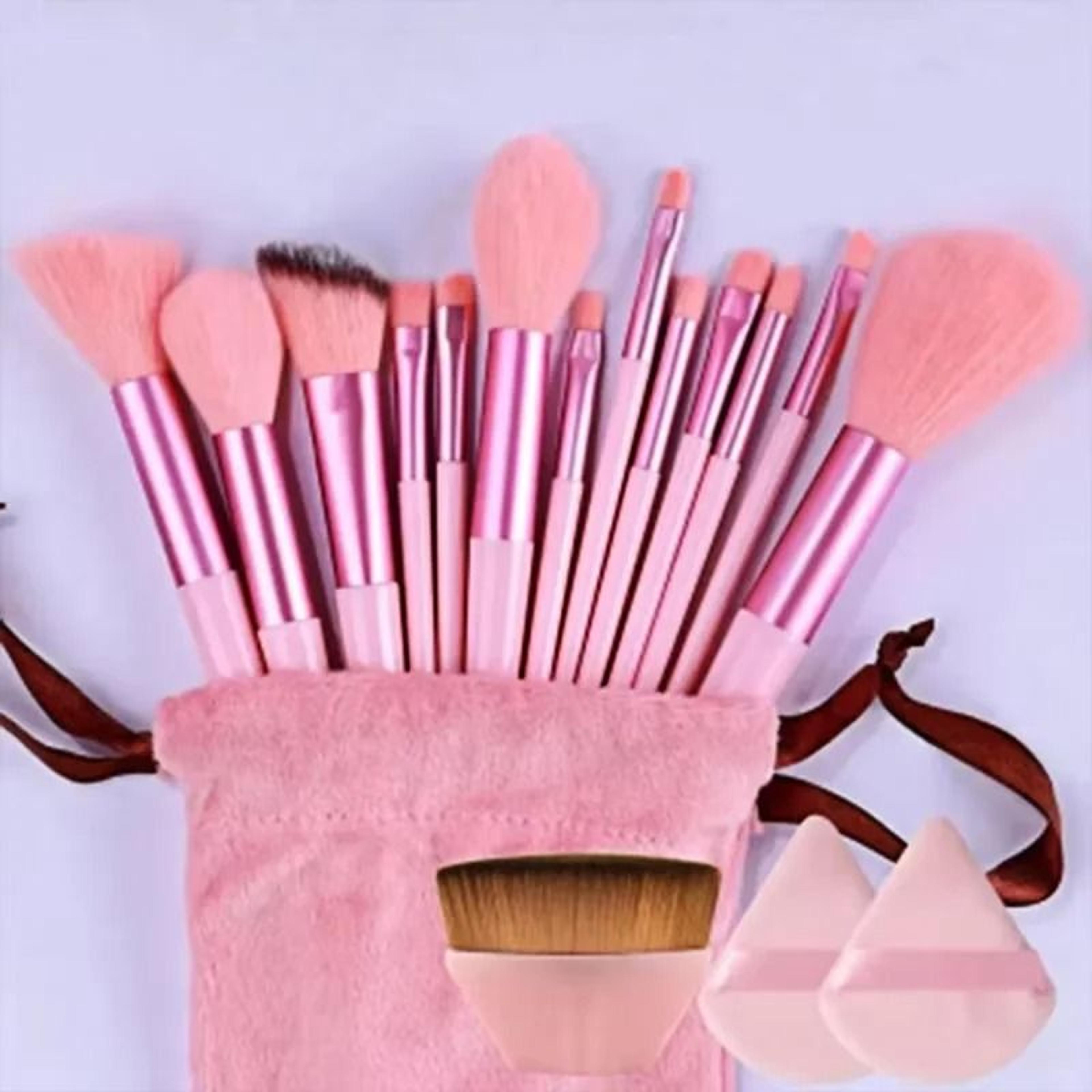 13 Piece Professional Soft Makeup Brush Set With Storage Bag 12