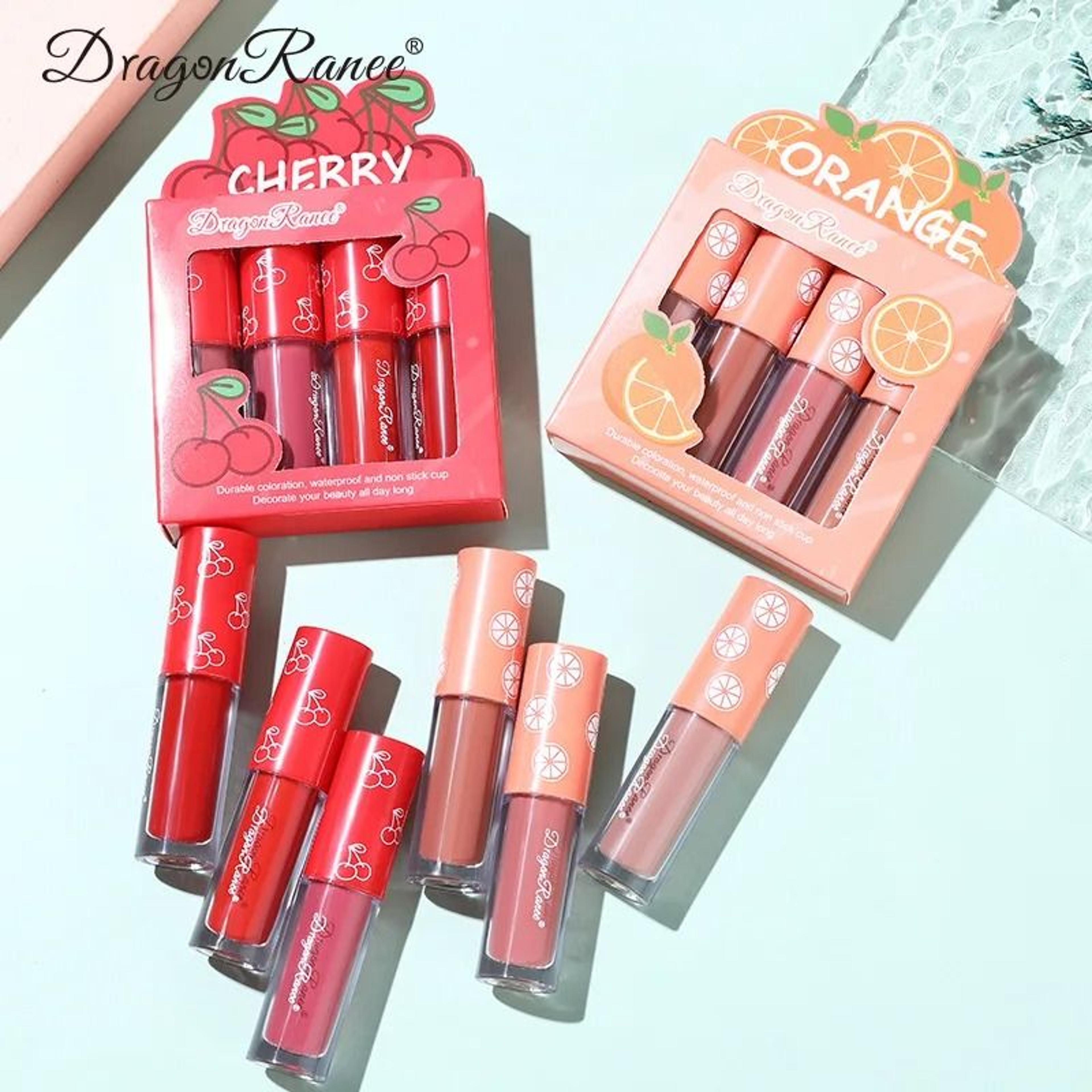 Mini Velvet Matte Lip Gloss Set LongLasting Fruit Scented Lip Tint 2