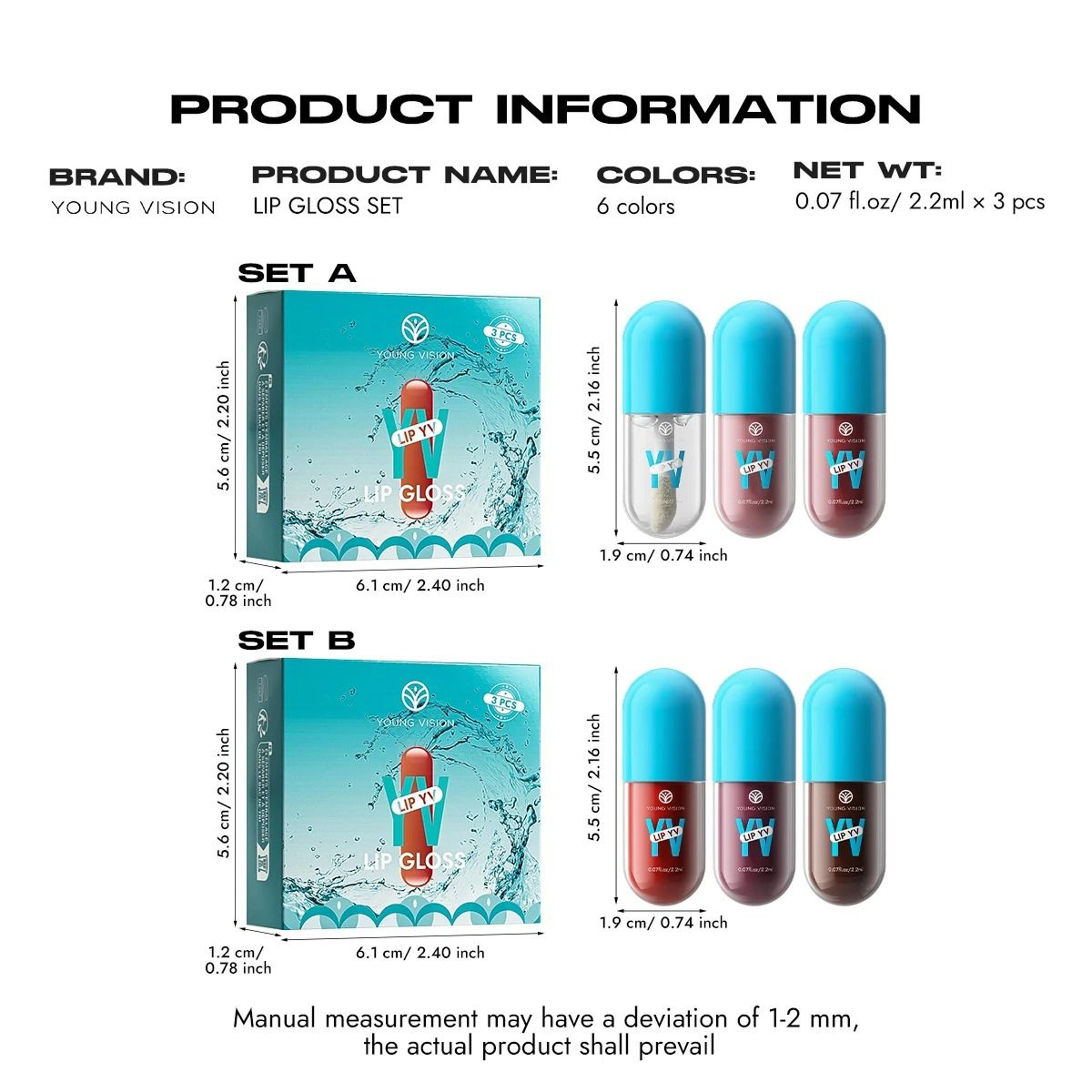 Mini Velvet Matte Lip Gloss Set LongLasting Fruit Scented Lip Tint 5