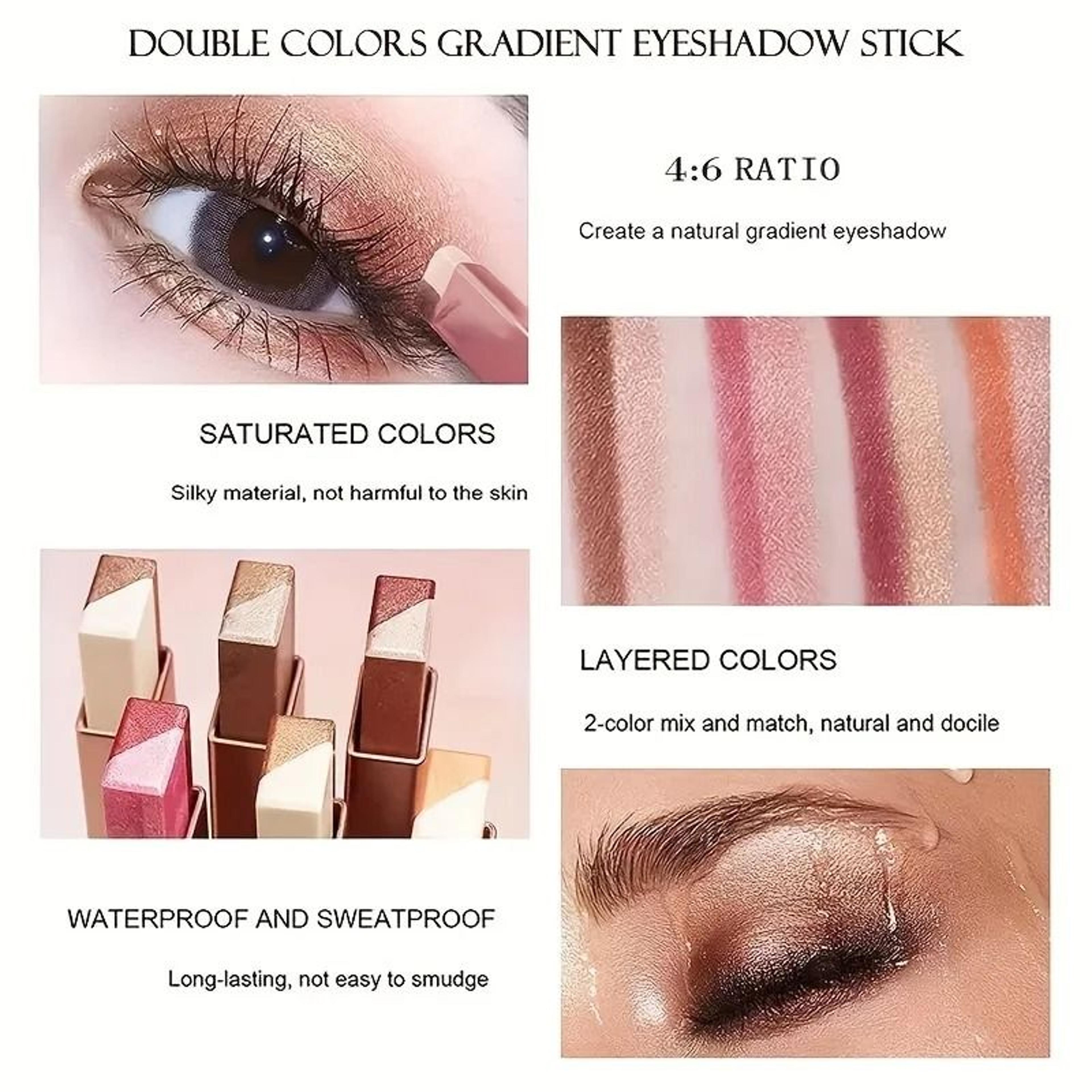 TwoColor Gradient Eyeshadow Stick  ThreeDimensional  LongLasting 1