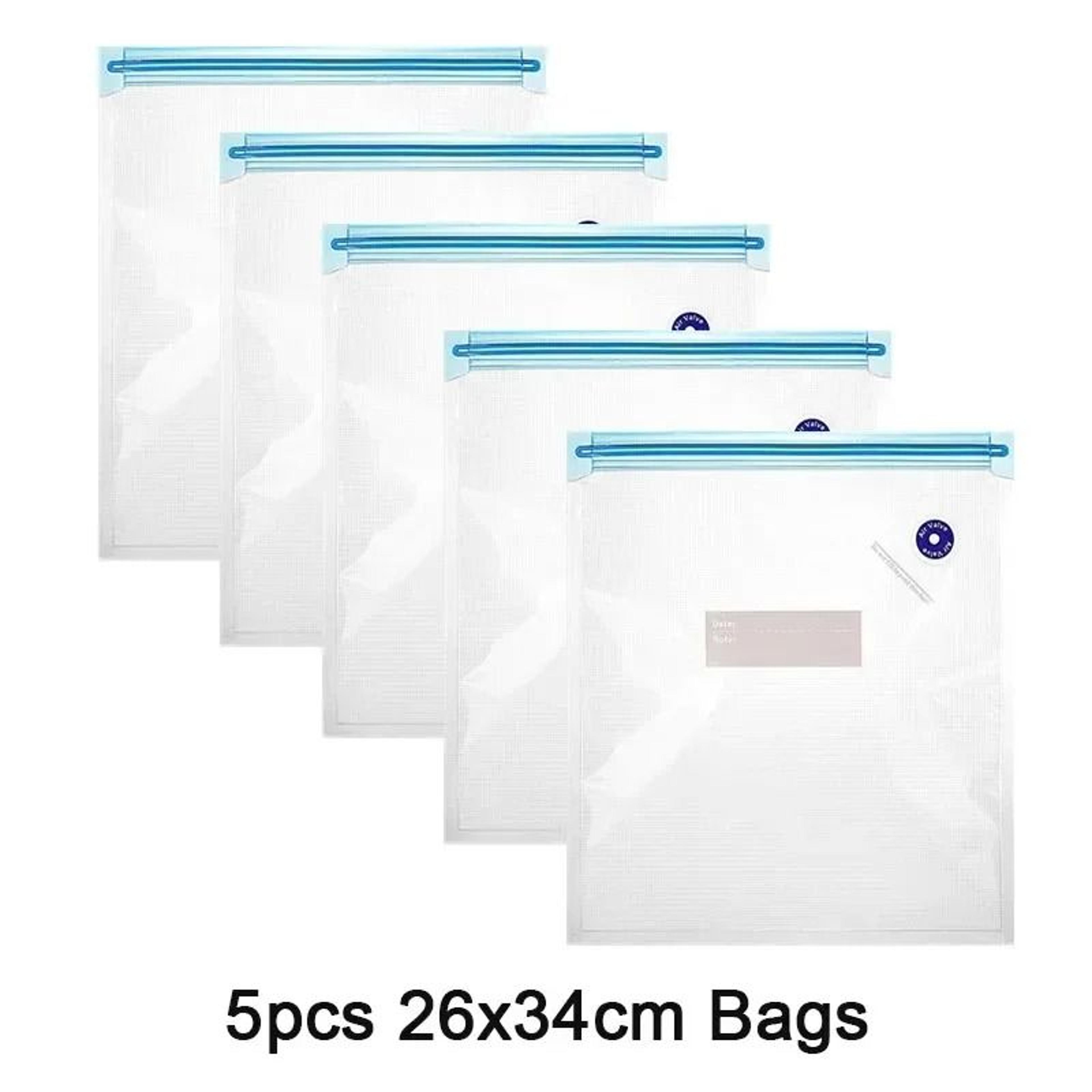 Reusable Vacuum Food Storage Bags  Electric Handheld Sealer Set 12