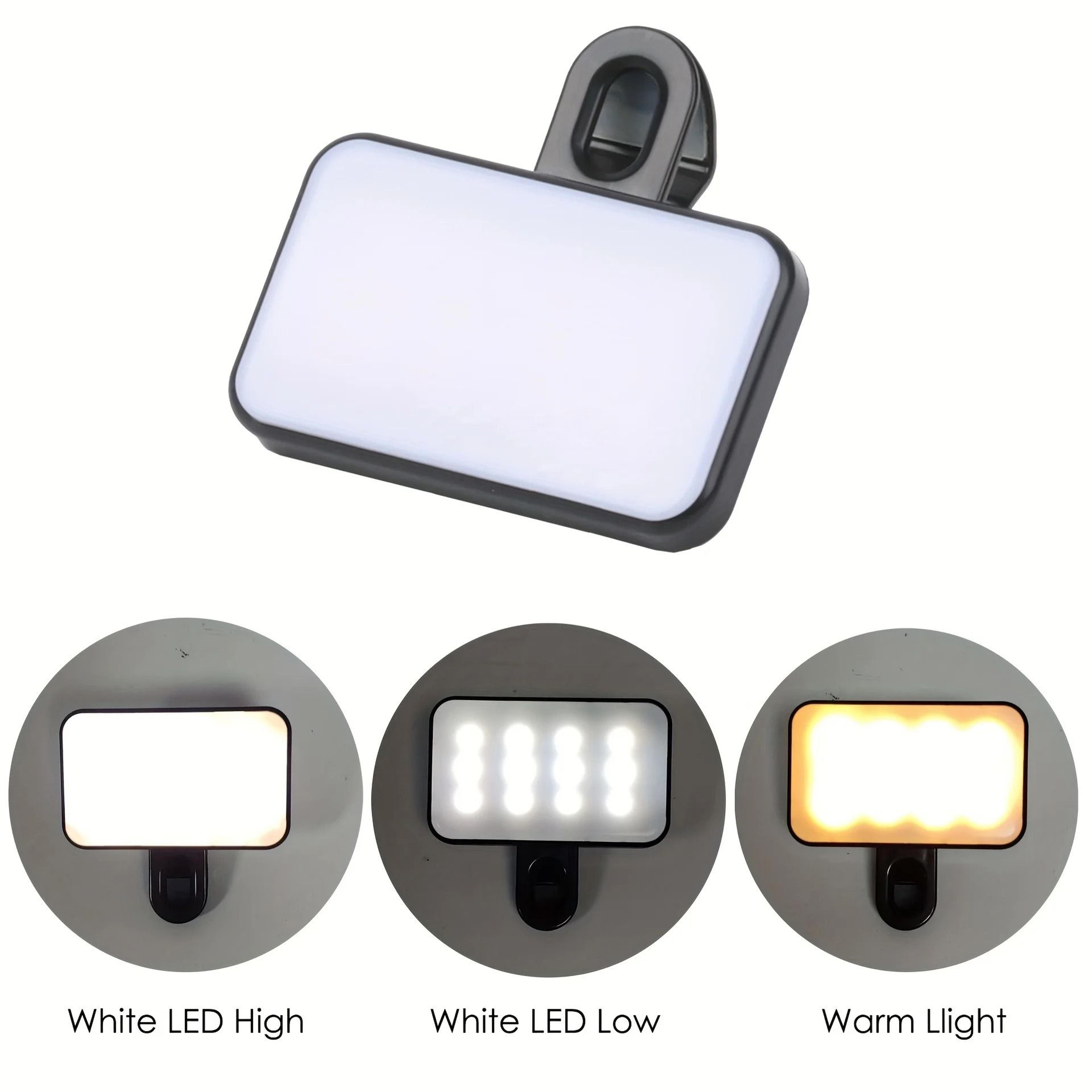 Portable Rechargeable Mini Selfie Fill Light  Professional ClipOn Lighting 2