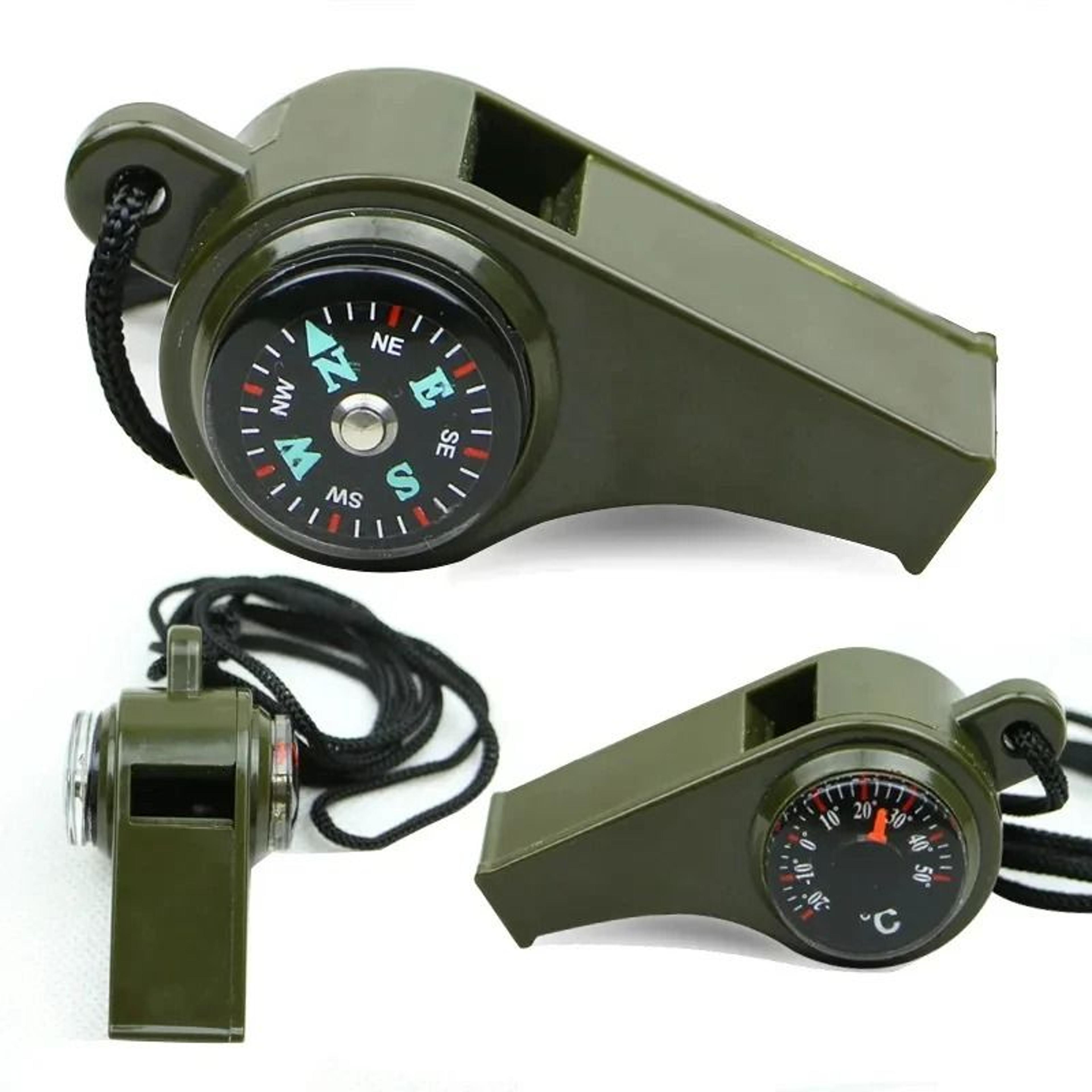 3 In 1 Emergency Survival Whistle  MultiFunction Compass And Thermometer 0