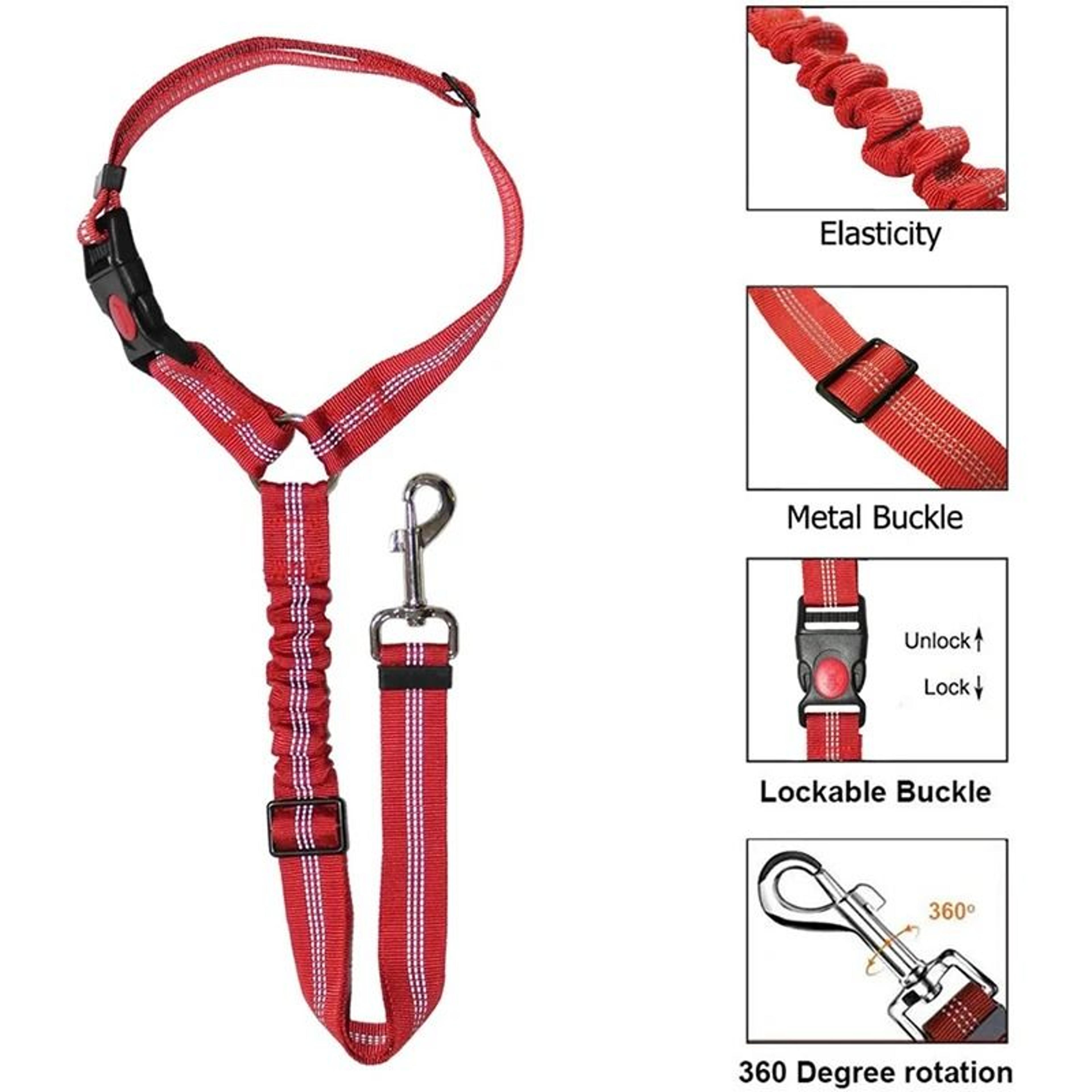 New Solid Twoinone Dog Harness Leash  Adjustable Pet Backseat Safety Belt 1
