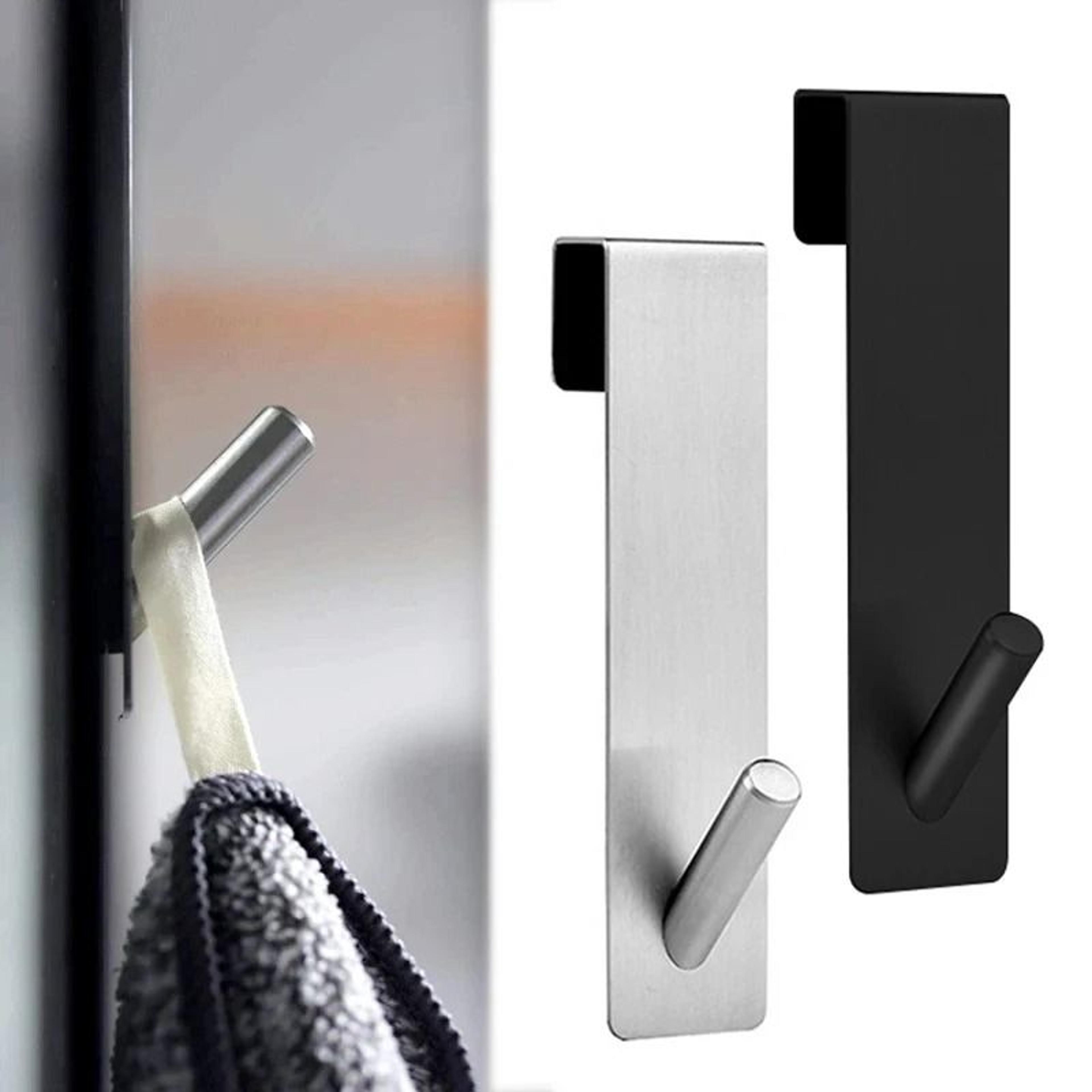 Bathroom Shower Door Back Hook  Stainless Steel OverGlass Towel Rack 4