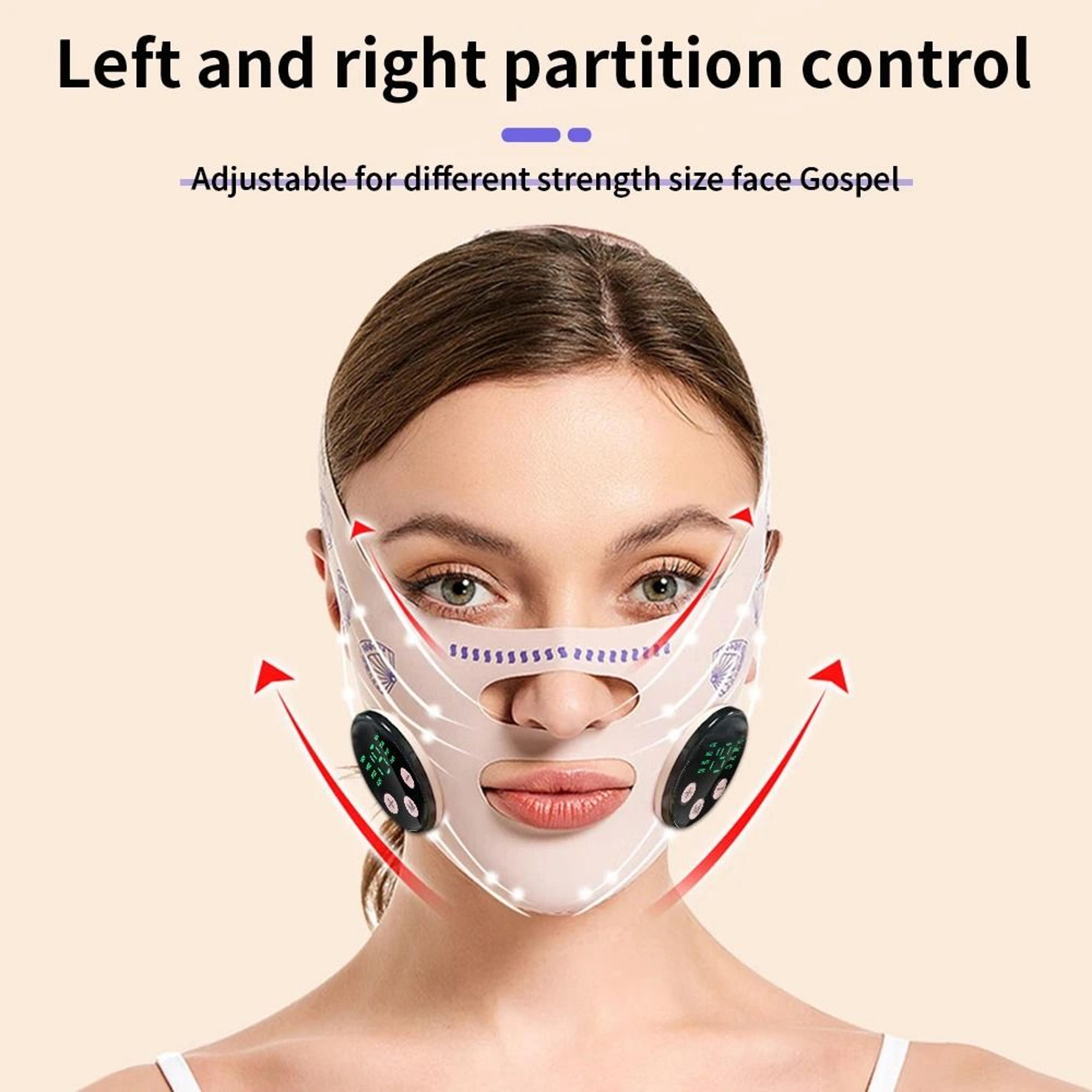 Rechargeable EMS Facial VLine Lifting Massager  Double Chin  Cheek Contouring Mask 3