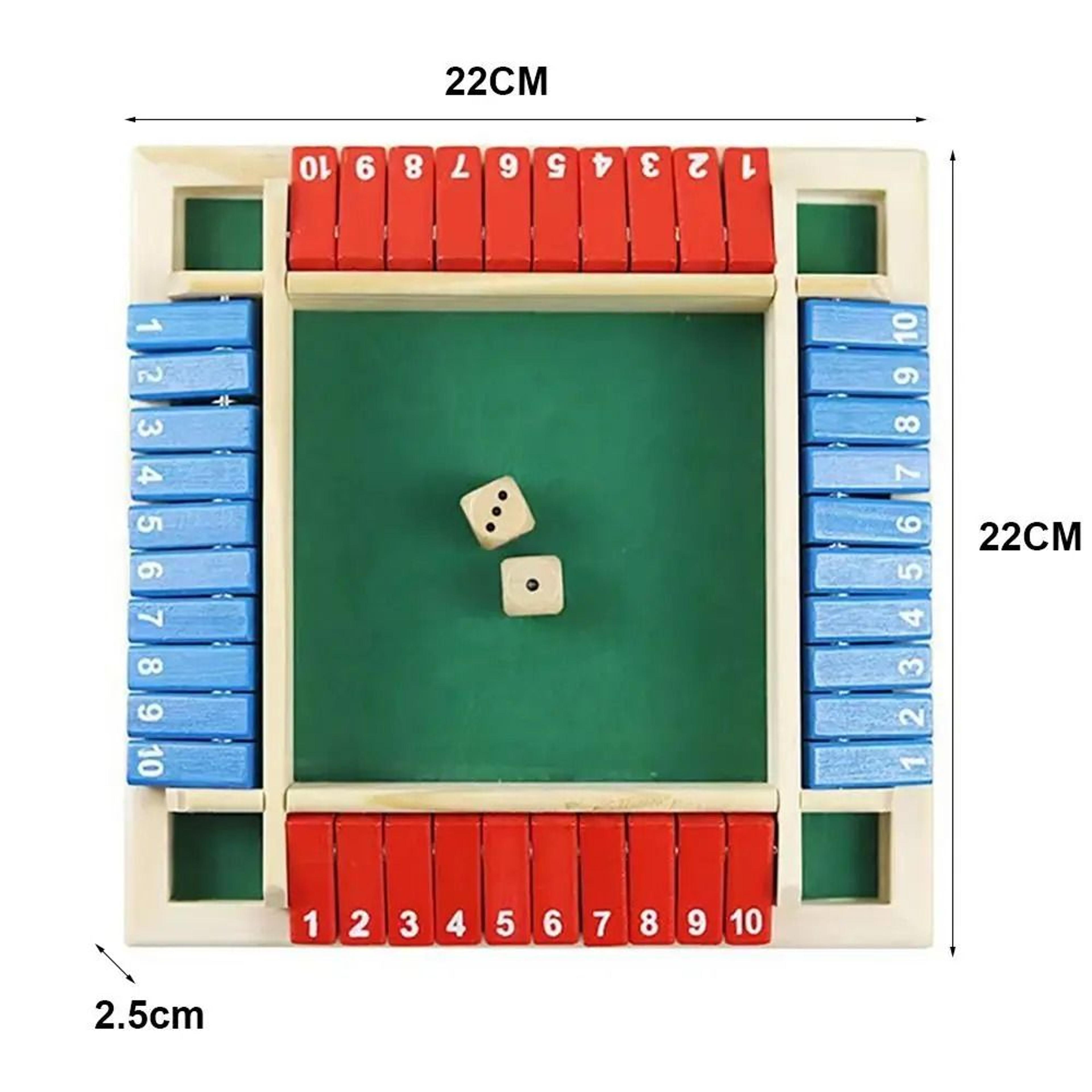 4Player Wooden Shut The Box Dice Game  Classic Family And Pub Strategy Entertainment 10