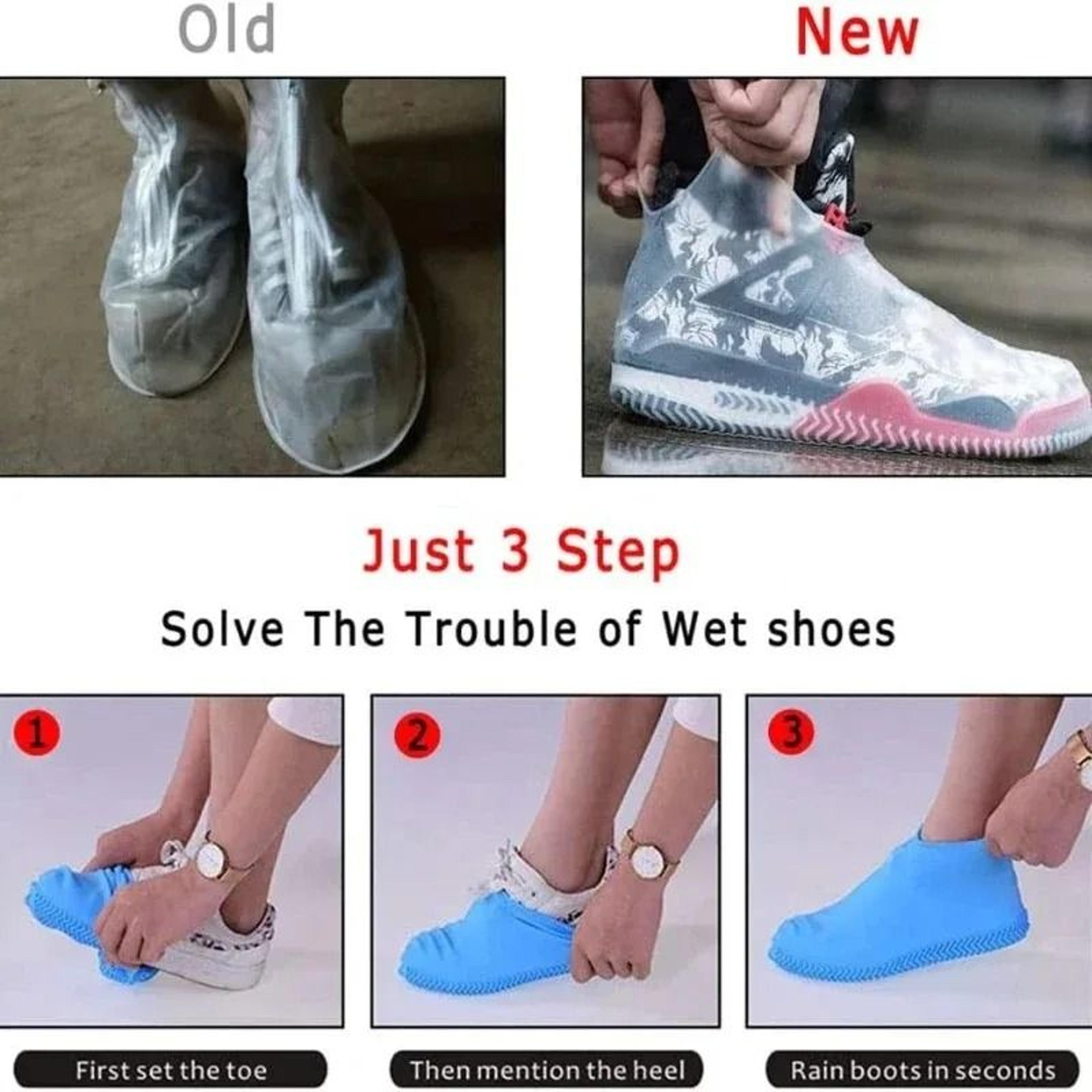 Waterproof NonSlip Silicone Rain Shoe Covers  Portable Reusable Outdoor Protection 5