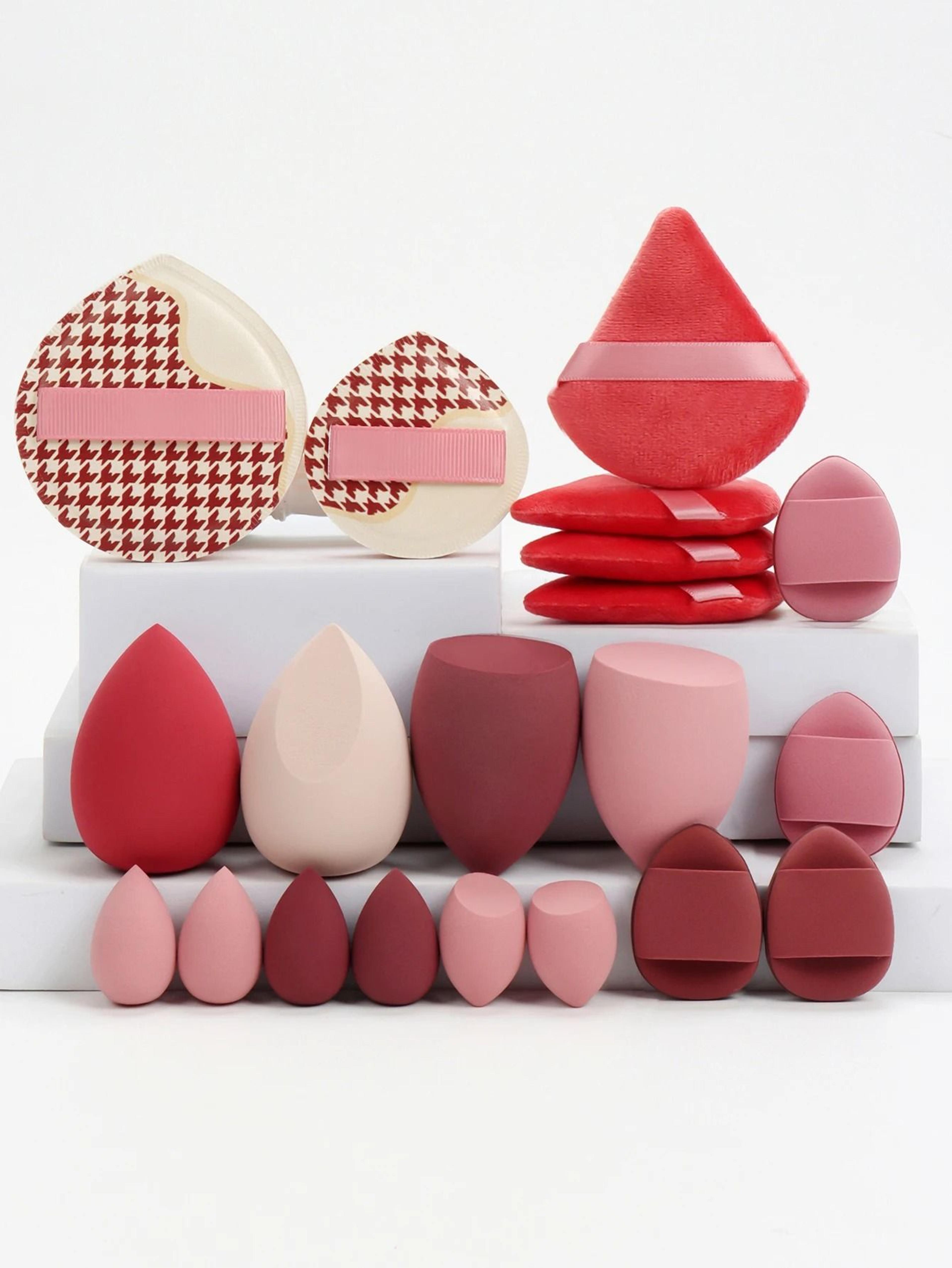 20Piece Pink Makeup Sponge  Puff Set  Professional Blending  Setting Kit 15