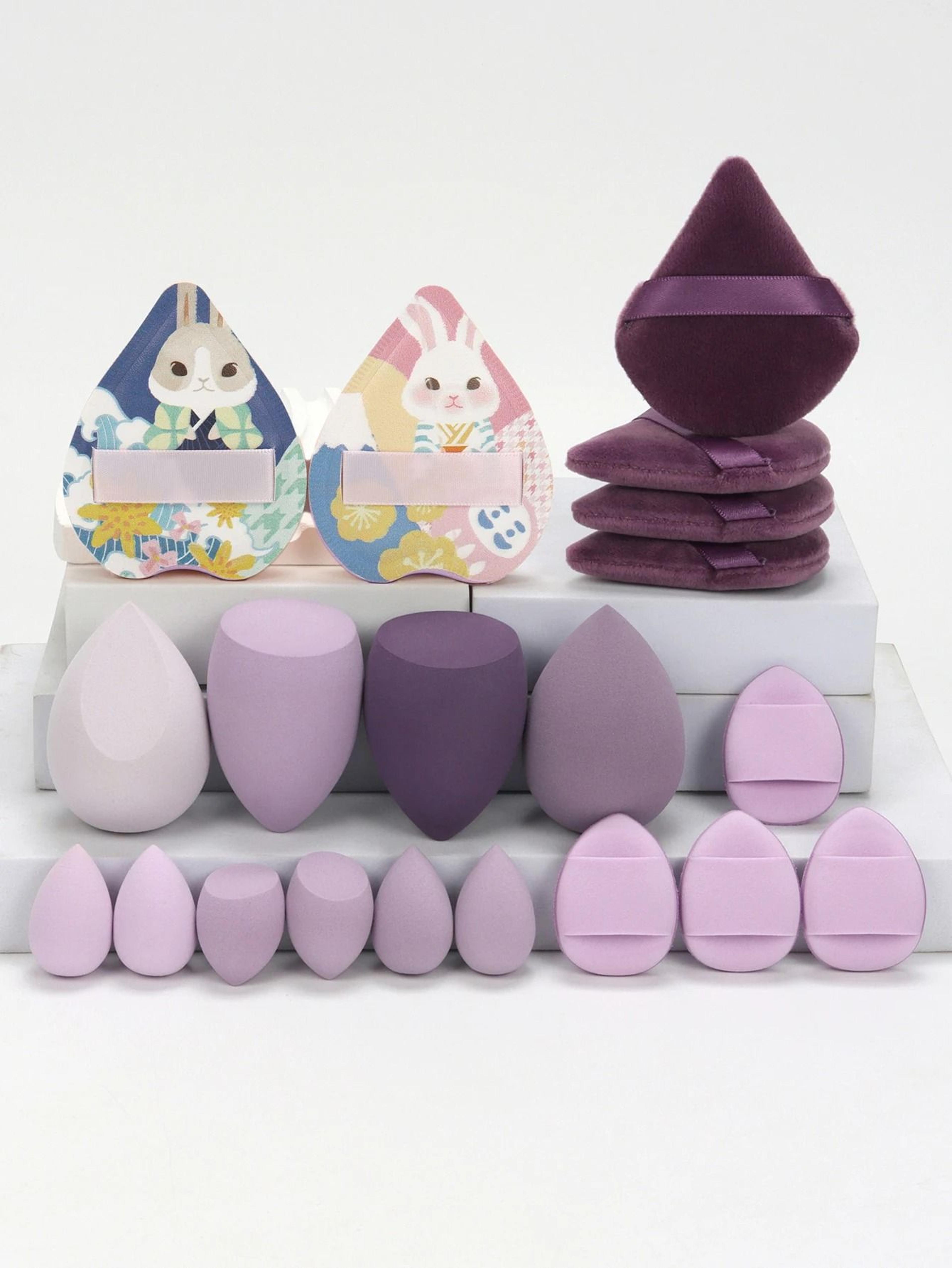 20Piece Pink Makeup Sponge  Puff Set  Professional Blending  Setting Kit 18