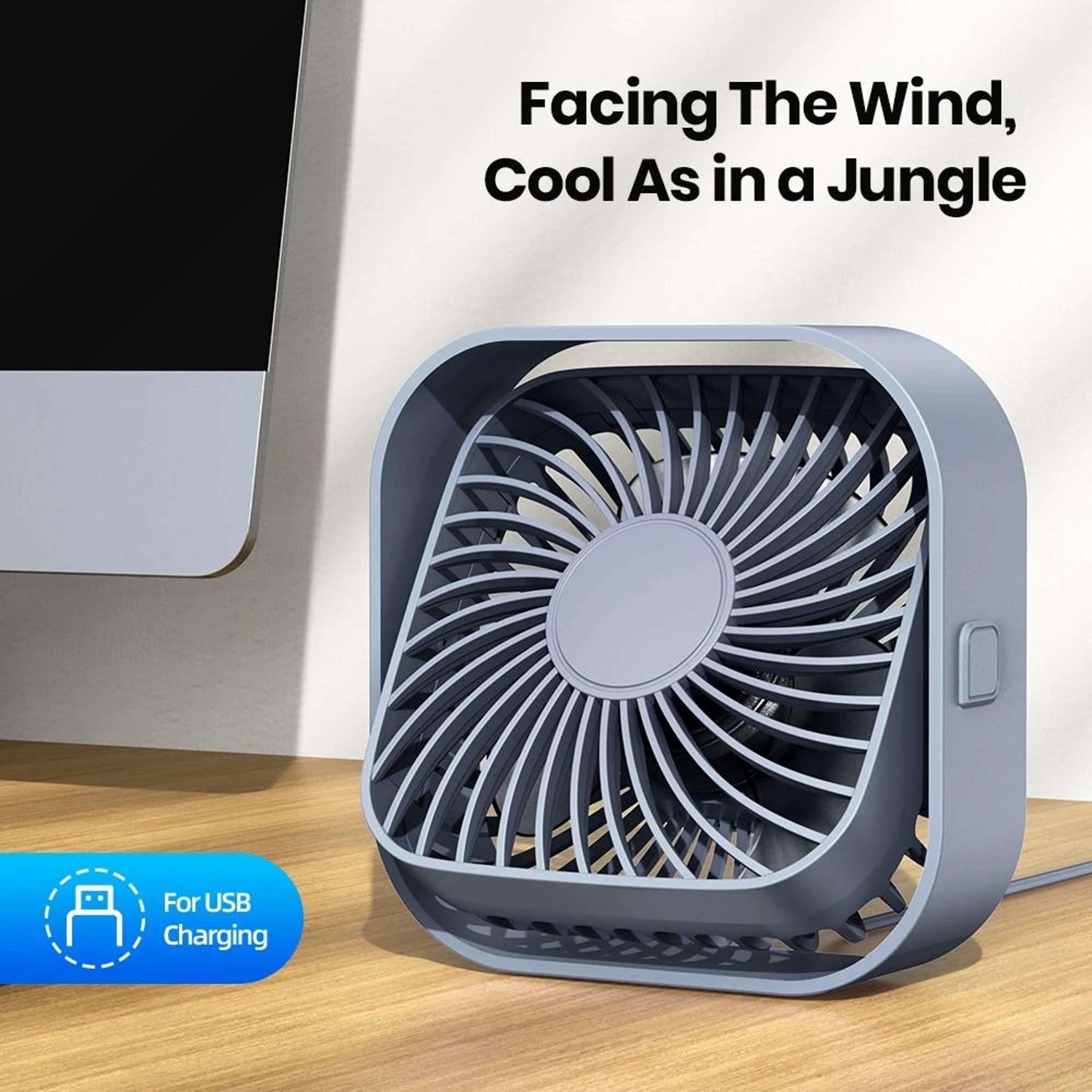 TOPK Mini Portable USB Desk Fan  Powerful Airflow  UltraQuiet Operation 3