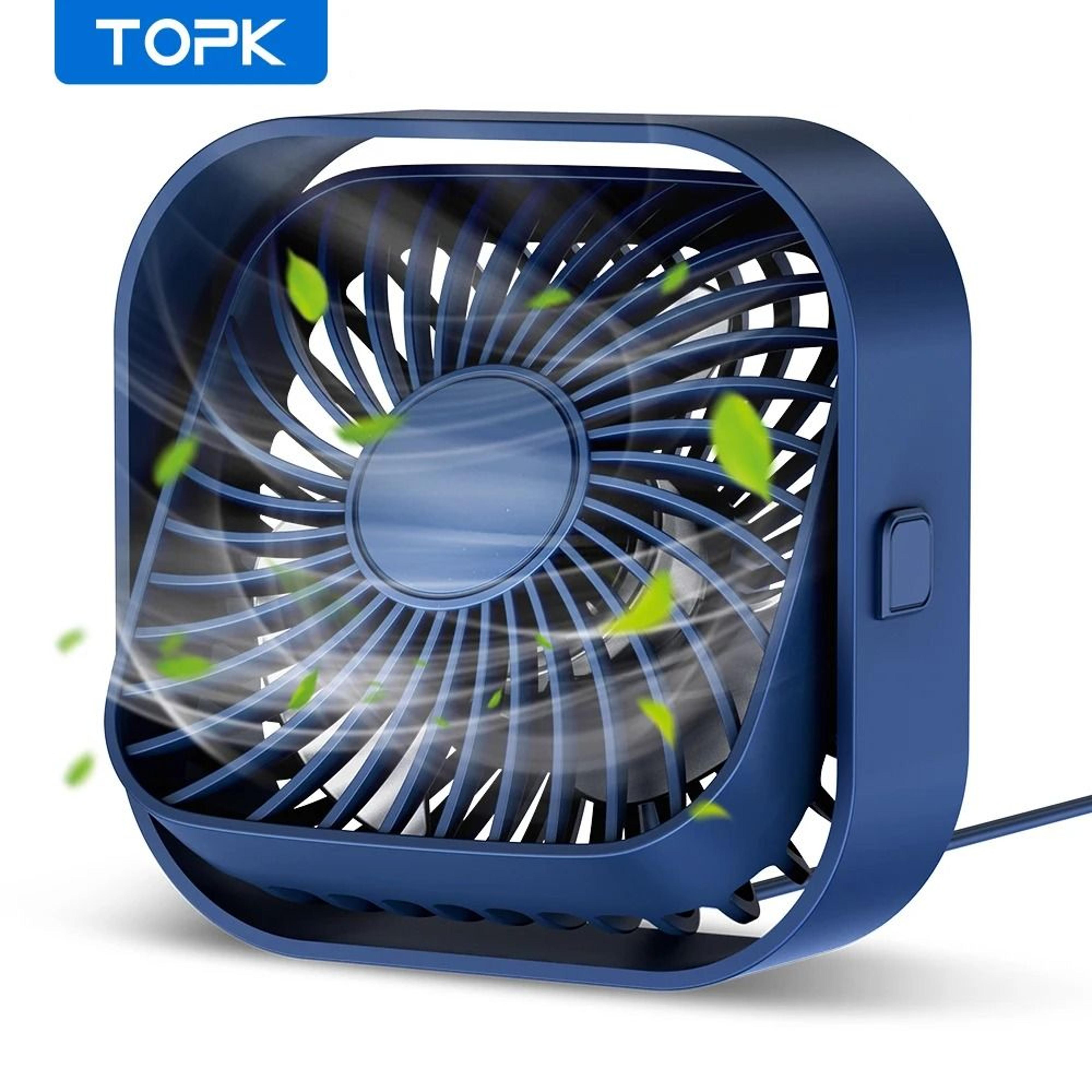 TOPK Mini Portable USB Desk Fan  Powerful Airflow  UltraQuiet Operation 8
