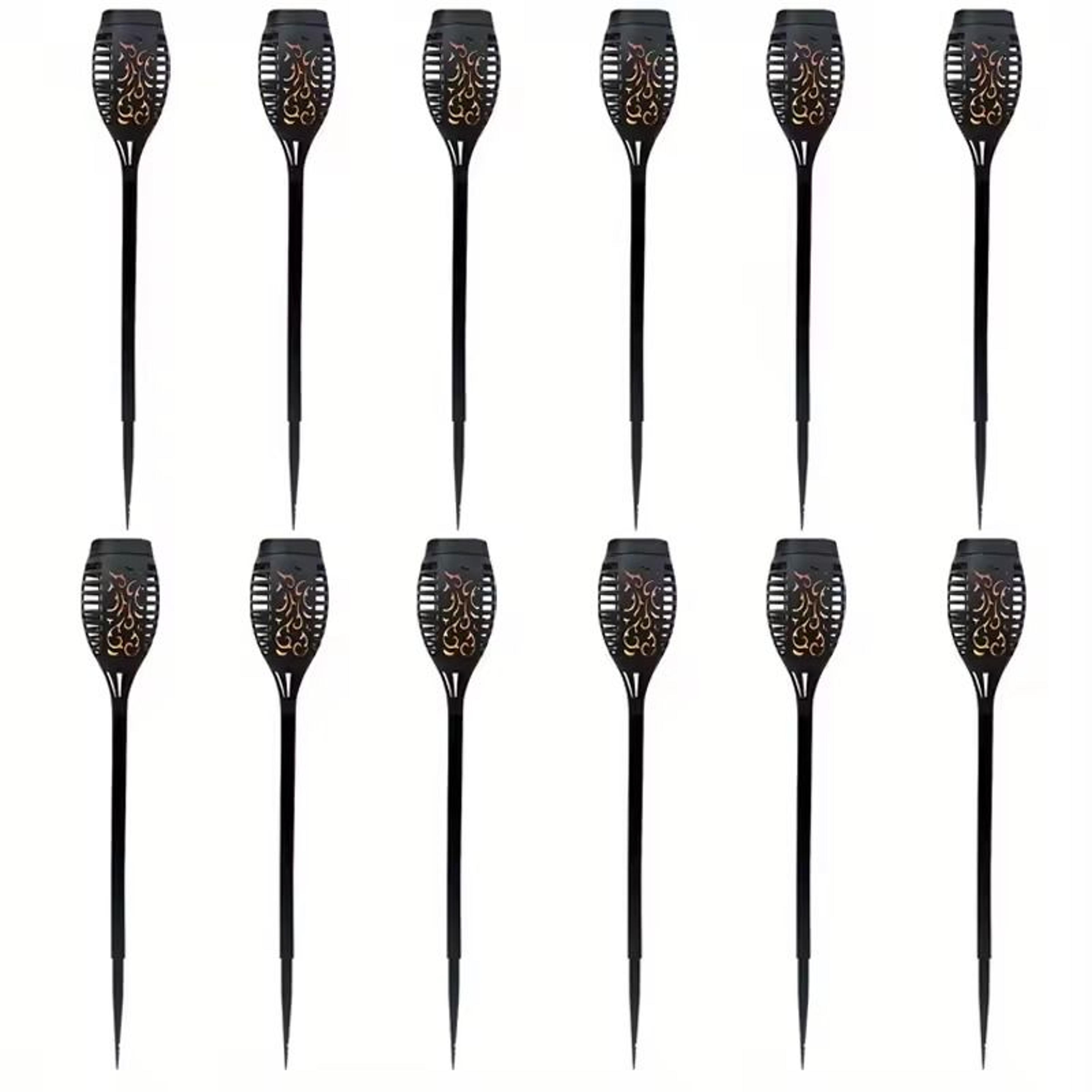 12LED Solar Flickering Flame Torch Lights  Waterproof Outdoor Garden Decor 10
