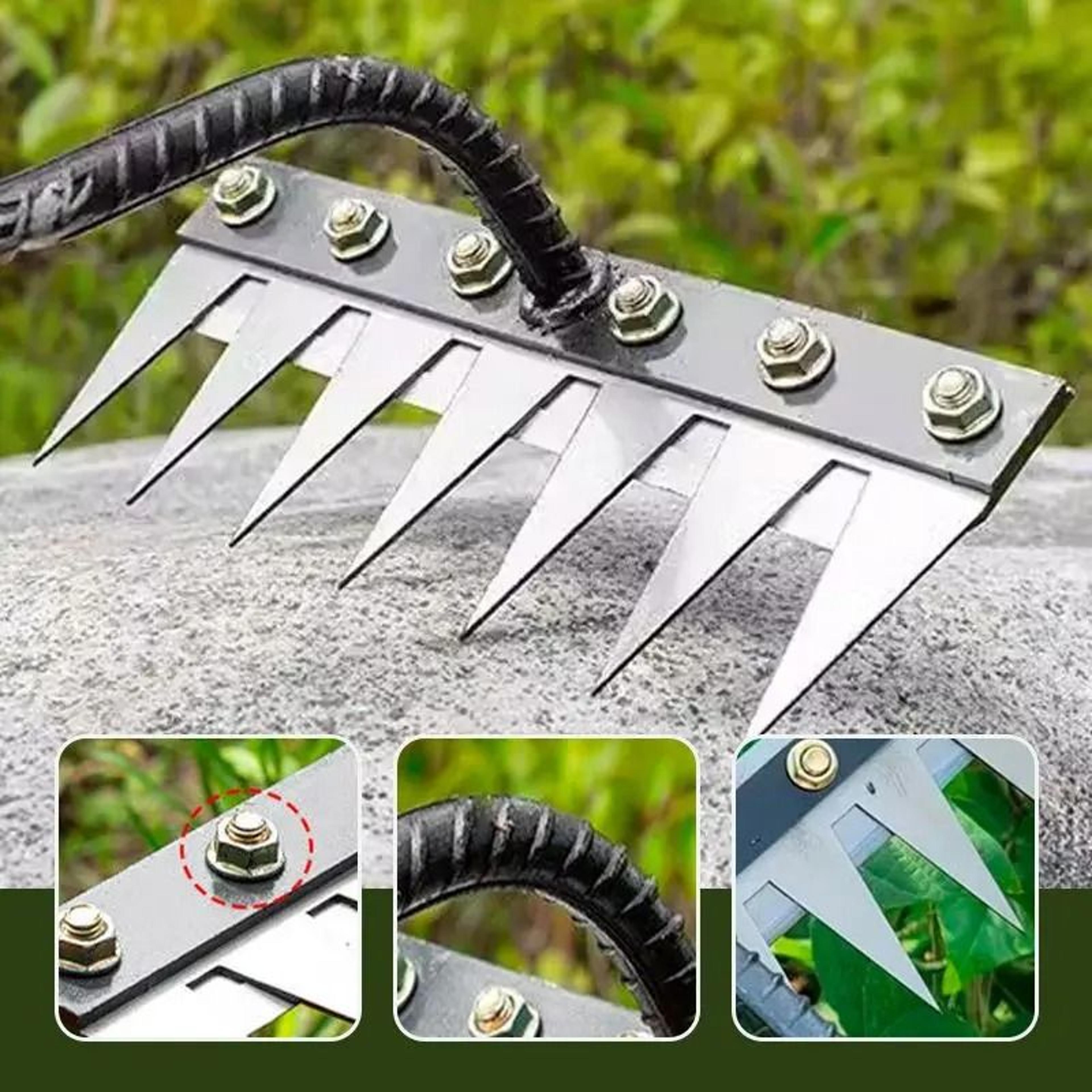 Carbon Steel Garden Hand Rake  HeavyDuty Agricultural Weeding  Scarifying Tool 4