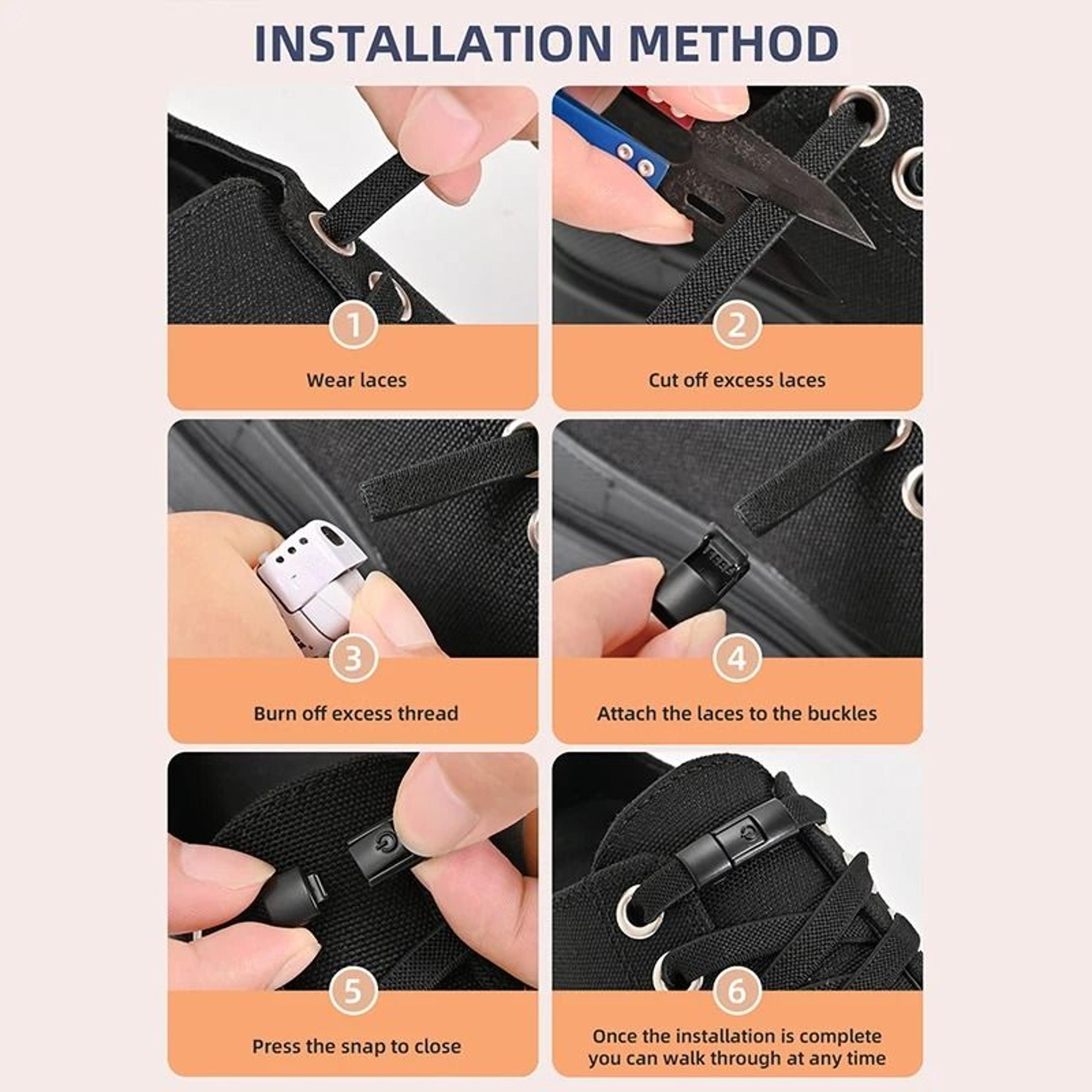 8mm NoTie Elastic Shoelaces  Press Lock Flat Sneaker Laces 1