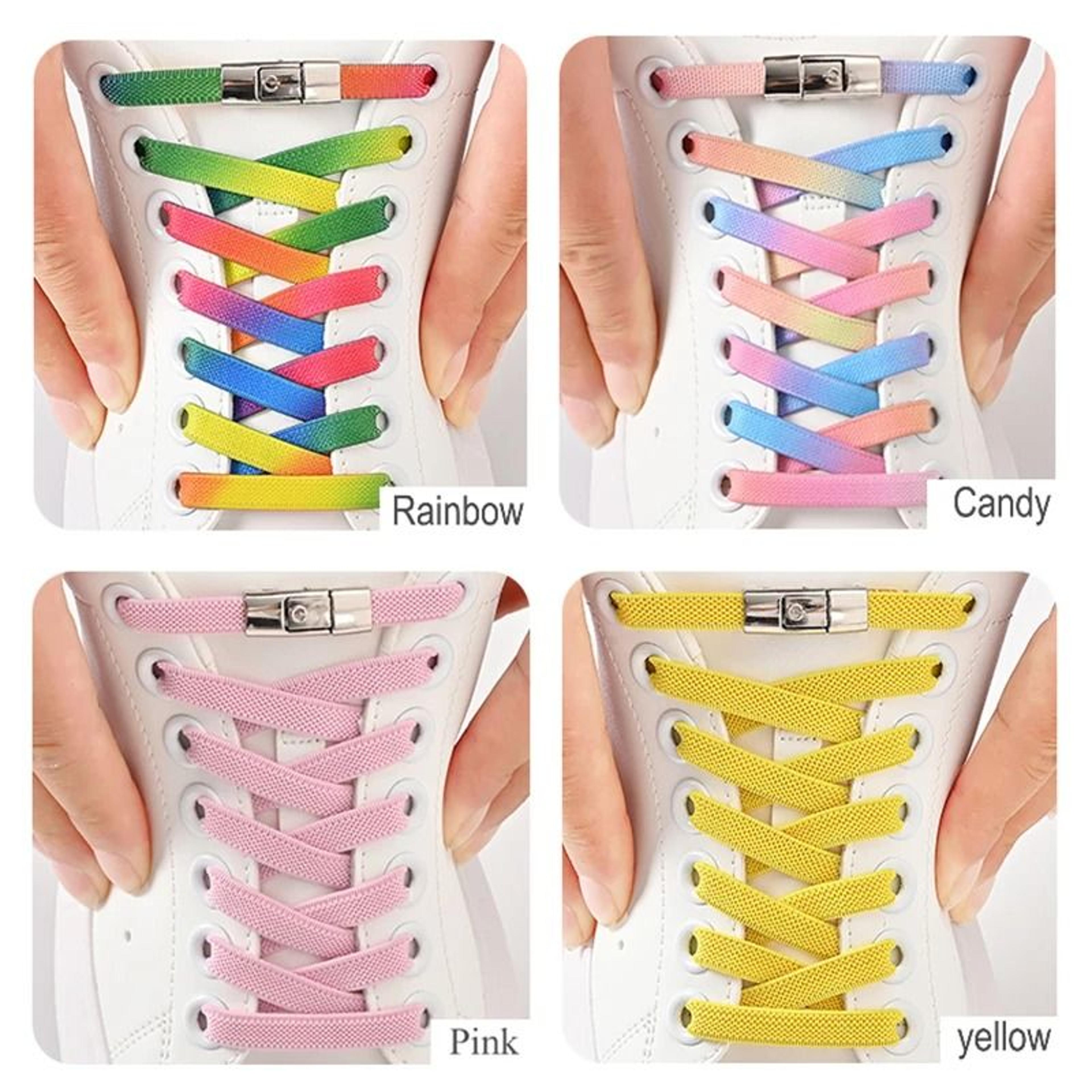 8mm NoTie Elastic Shoelaces  Press Lock Flat Sneaker Laces 3