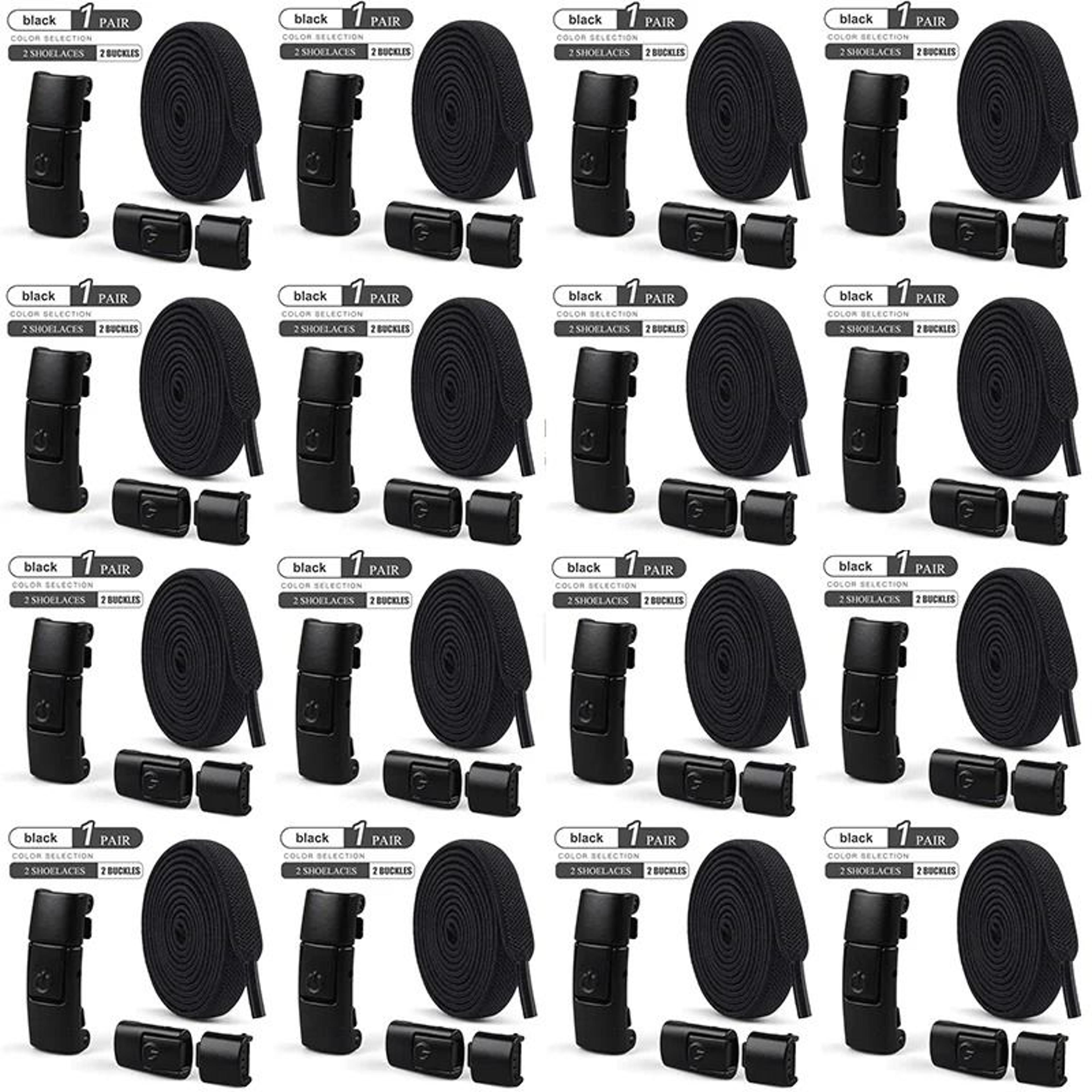 8mm NoTie Elastic Shoelaces  Press Lock Flat Sneaker Laces 20