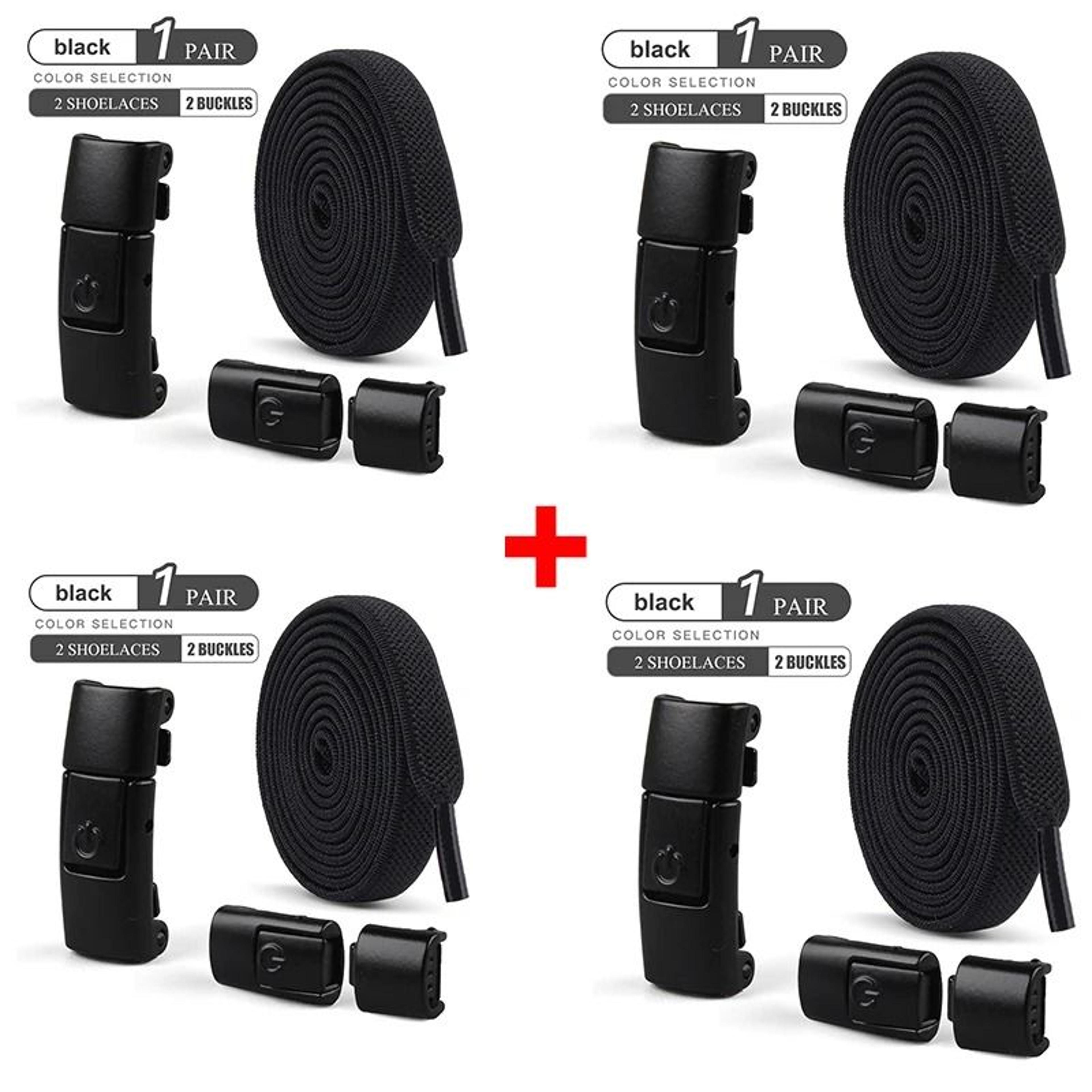 8mm NoTie Elastic Shoelaces  Press Lock Flat Sneaker Laces 24