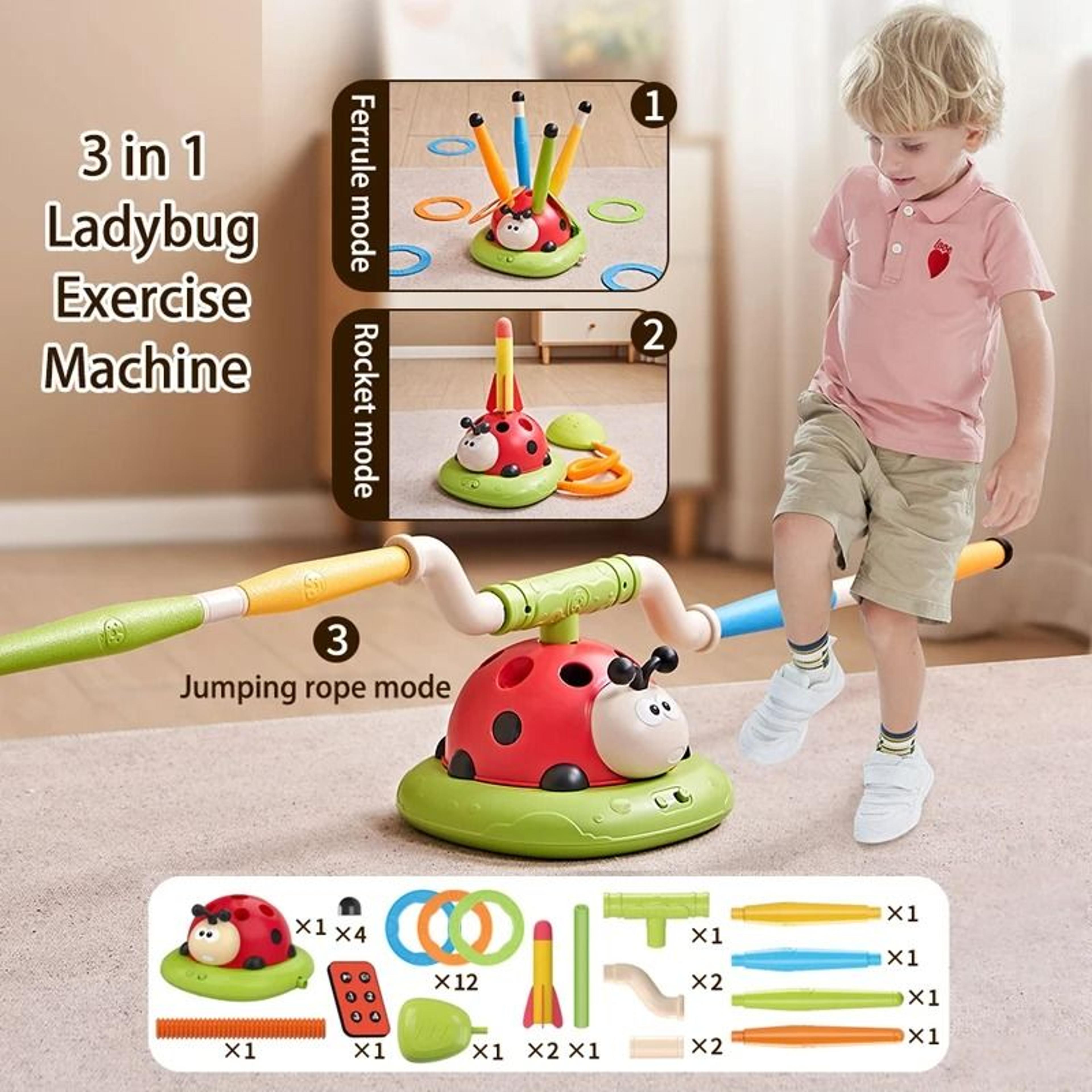 Ladybug 3in1 Multifunction Sport Game  Skip Toss  Rocket Launcher 0
