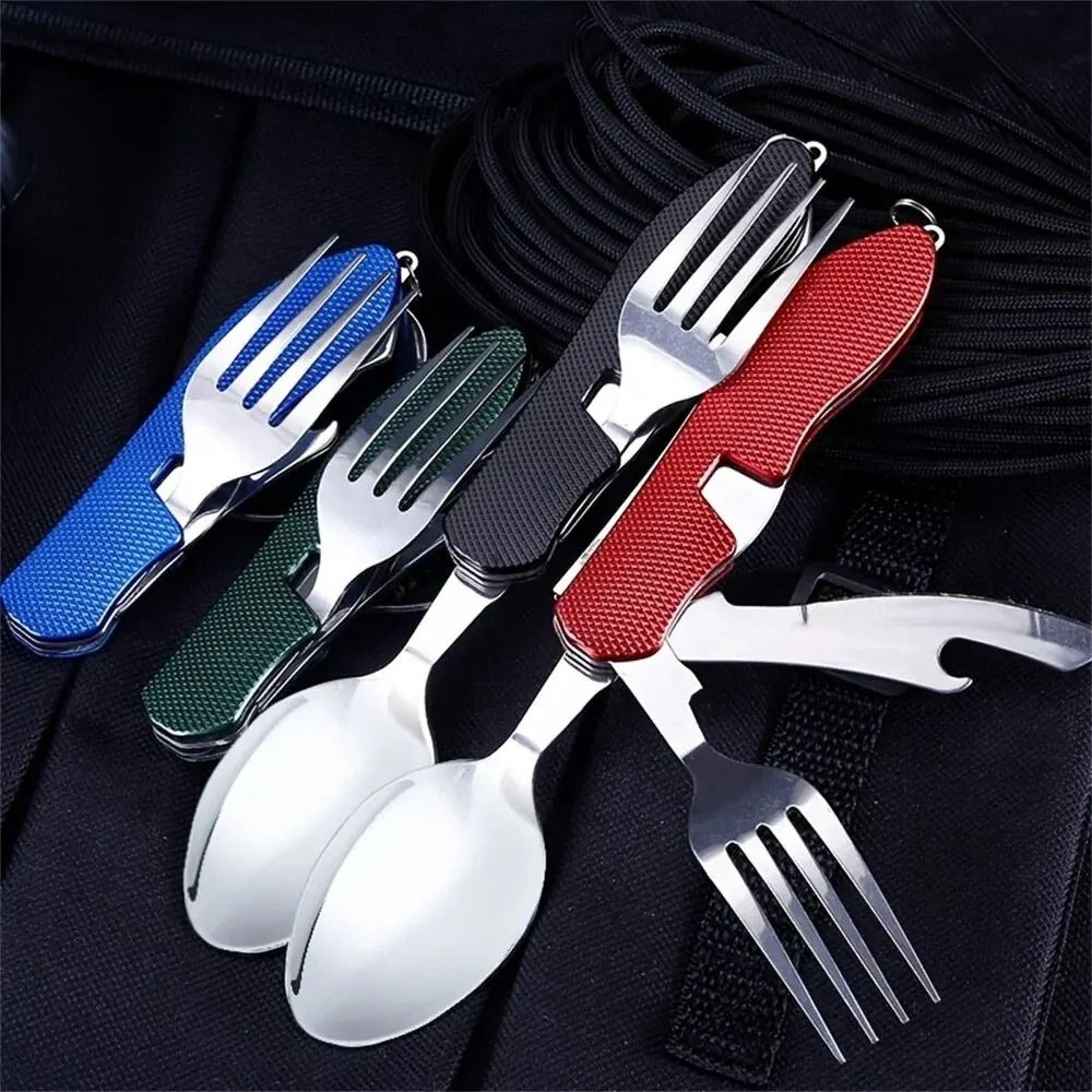 Foldable Camping Utensil Set  MultiFunctional Stainless Steel Combo 1