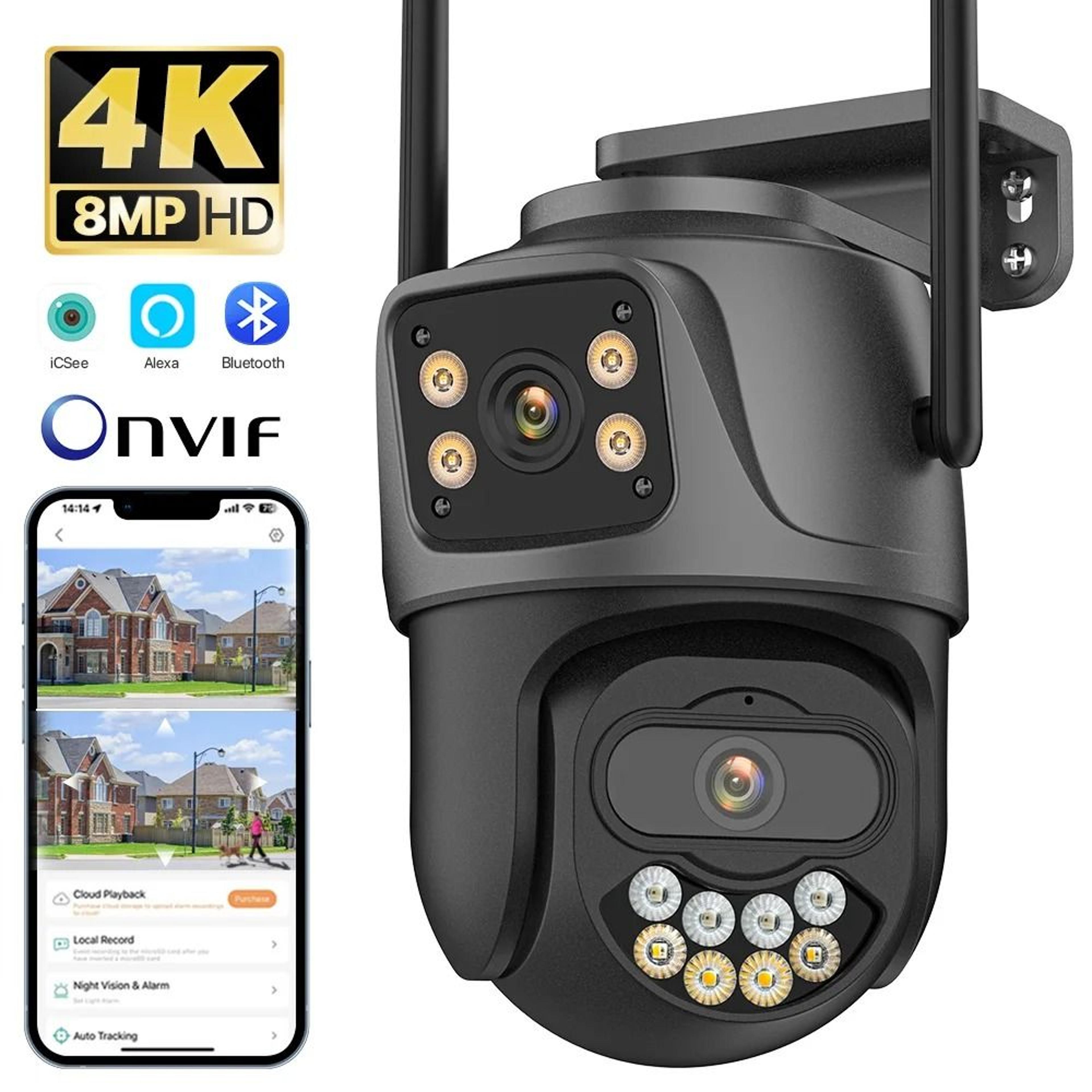 DualLens 4K 8MP External WiFi PTZ Camera  Advanced Outdoor Surveillance 0