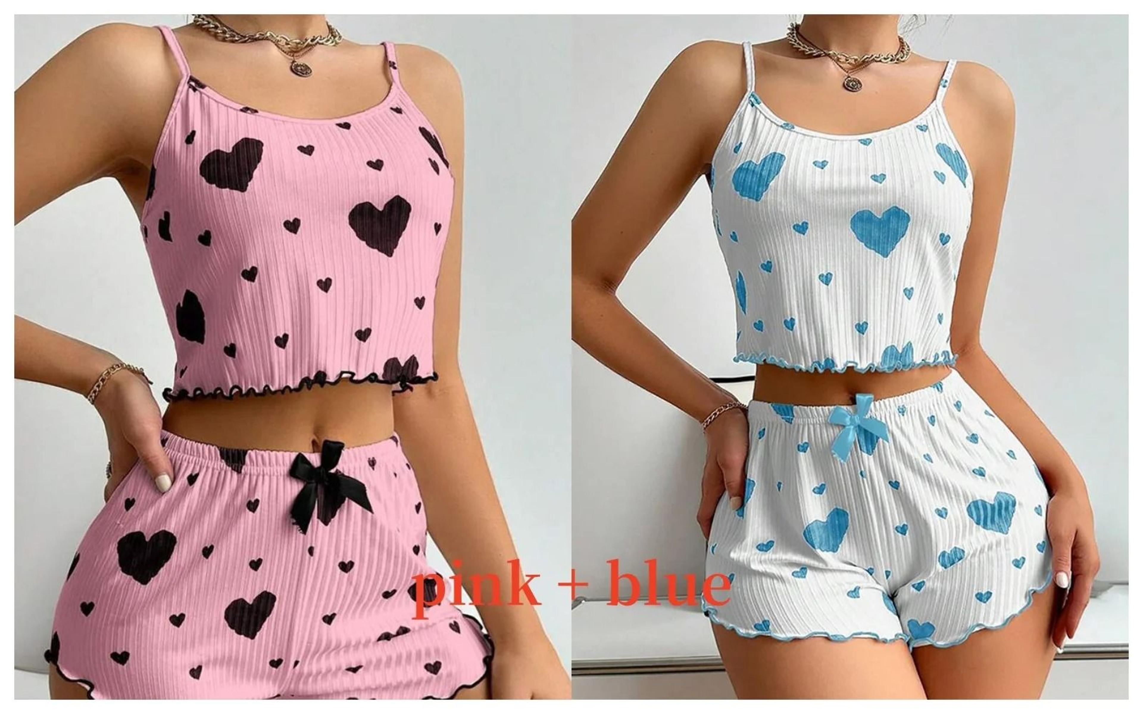 2Piece Womens Love Print Sleepwear Set  IndustrialGrade Comfort  Breathability 15