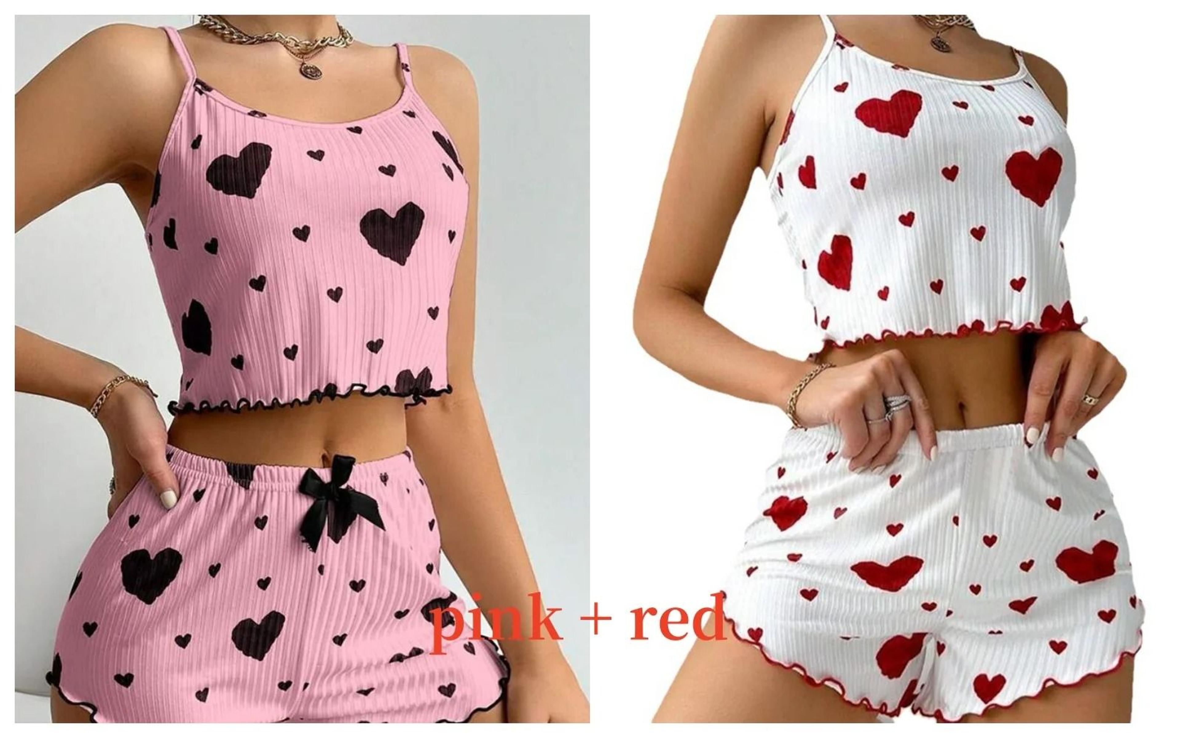 2Piece Womens Love Print Sleepwear Set  IndustrialGrade Comfort  Breathability 17