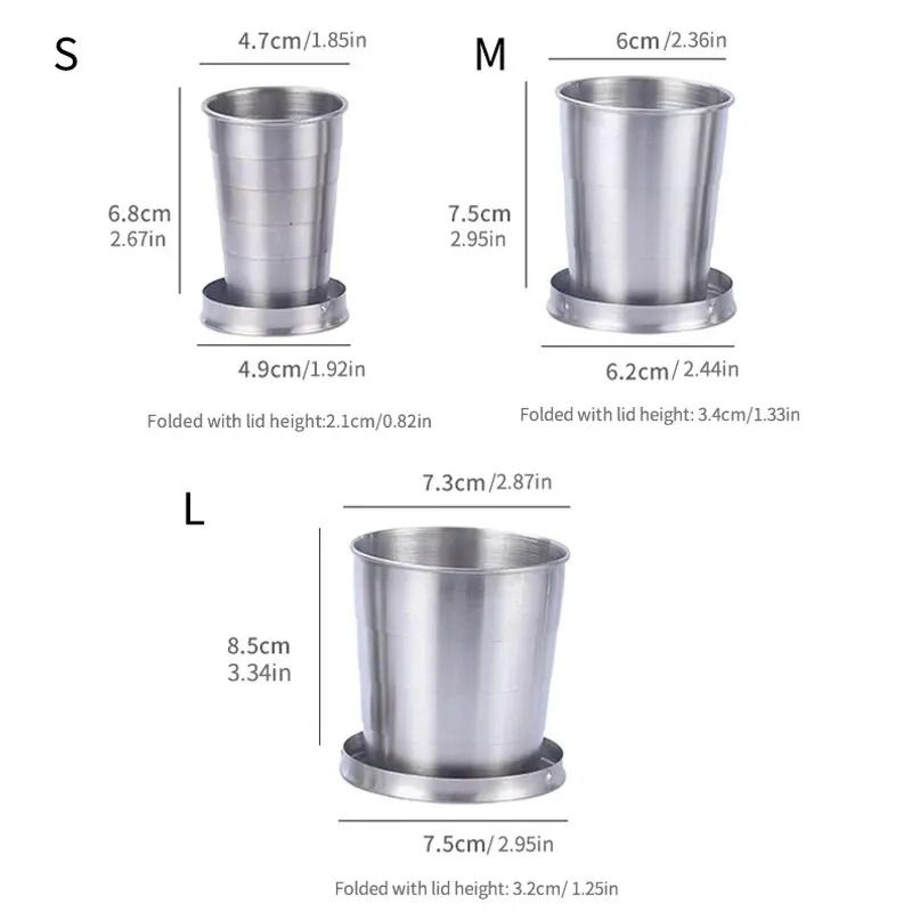 Outdoor Portable Stainless Steel Telescopic Folding Camping Cups 7