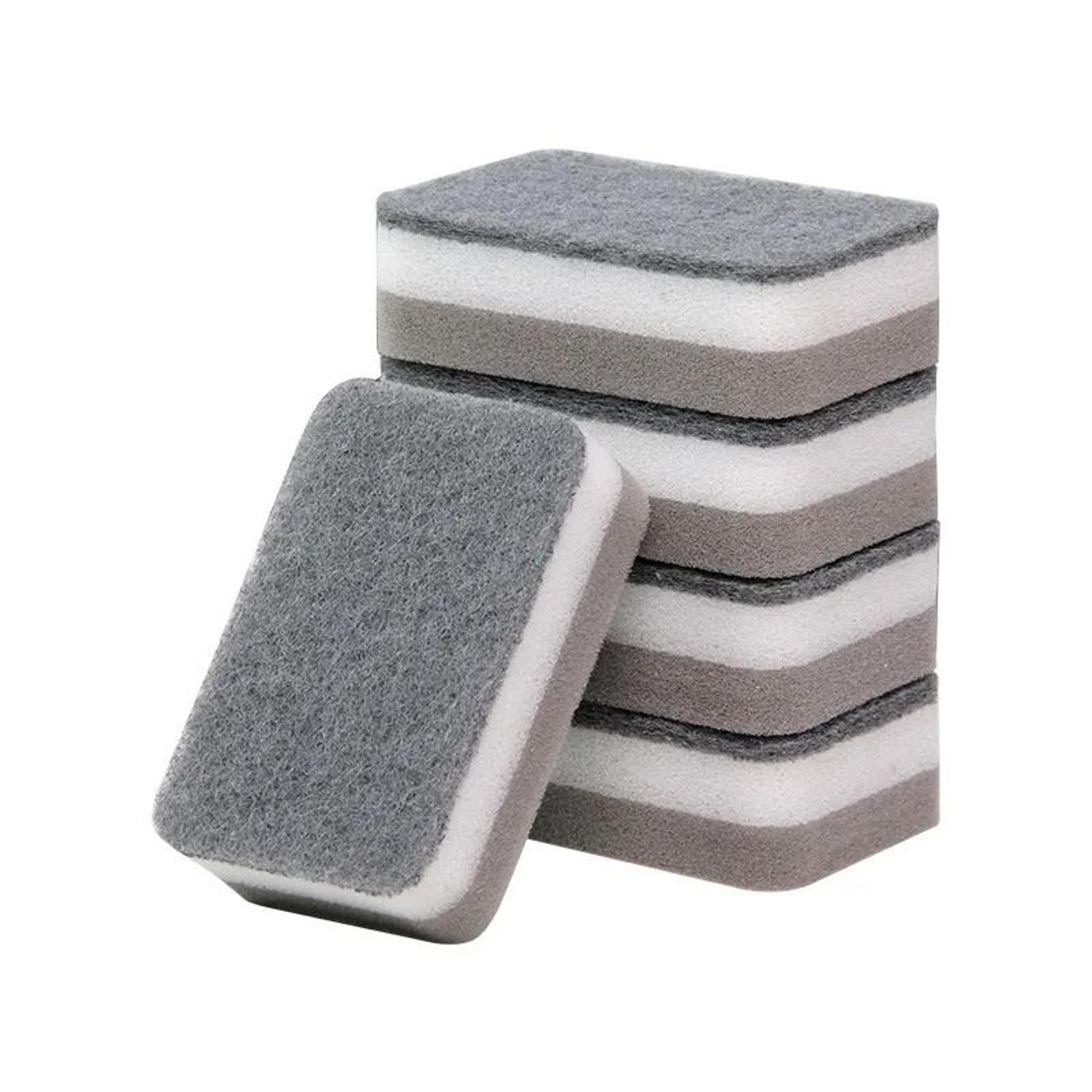 Double Sided Household Scouring Pad And Kitchen Dishwashing Sponge Set 6