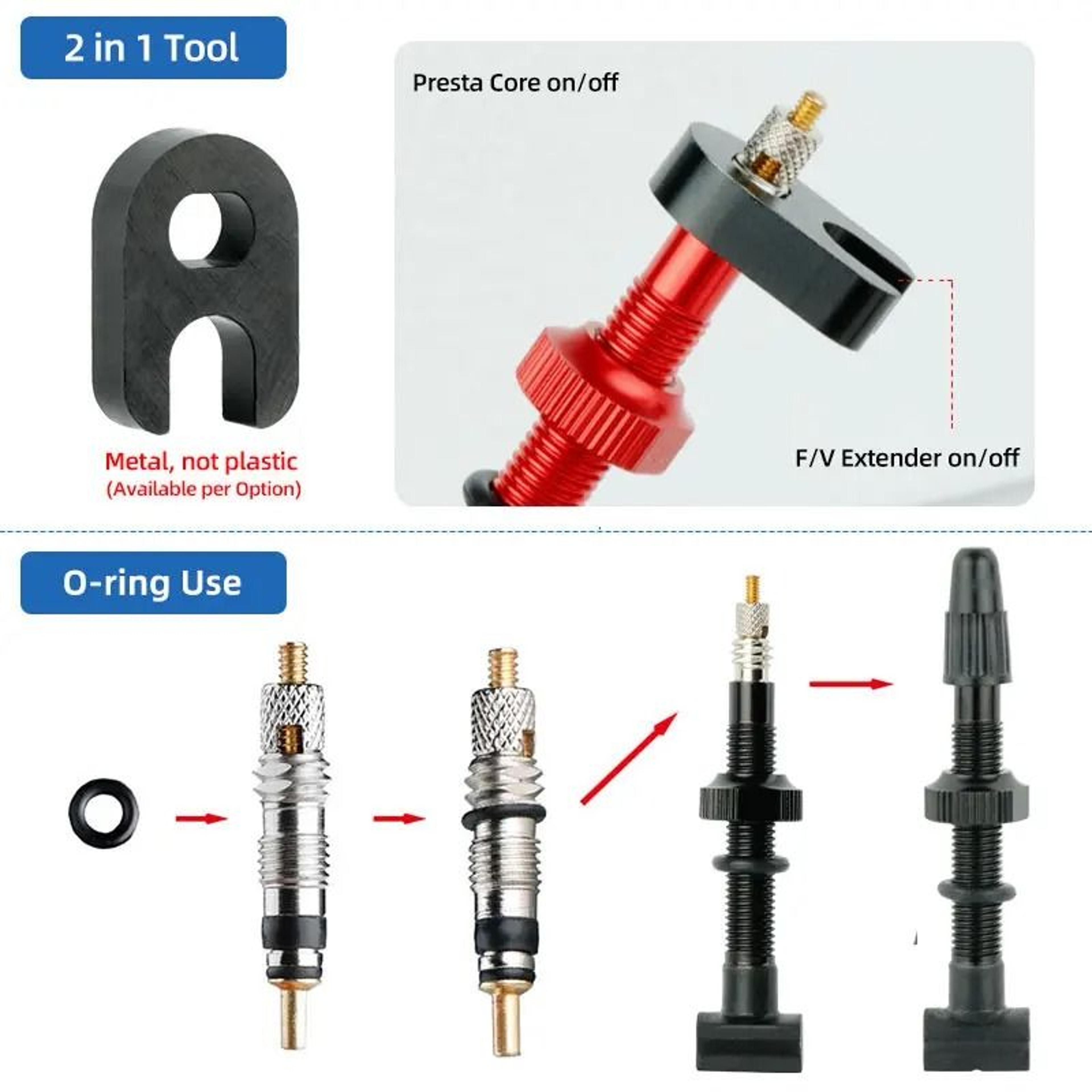 Industrial Grade Presta Valve Core Replacement  Service Tool Set 2