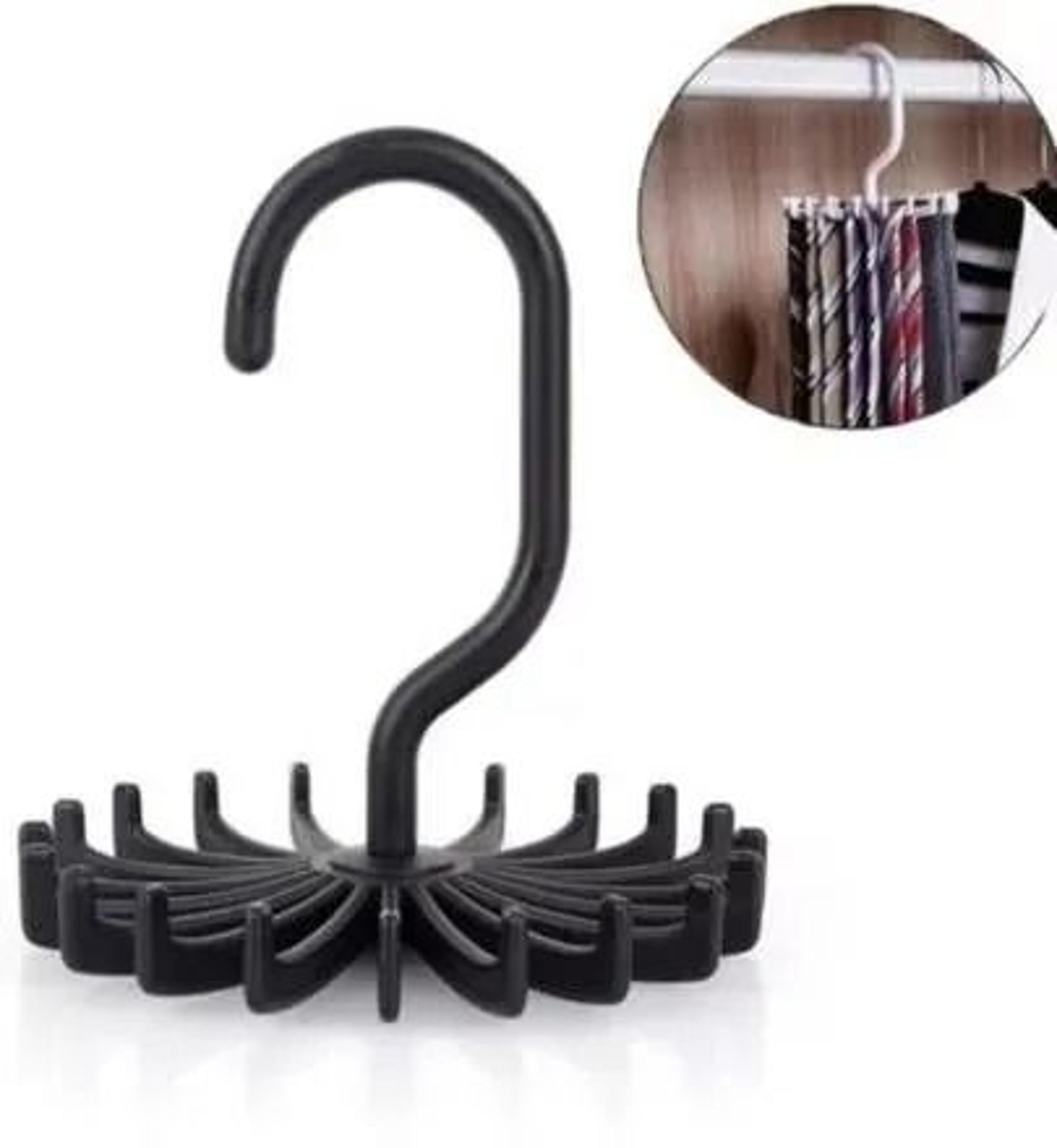 360 Degree Rotatable 20 Claw Tie And Scarf Organizer 8