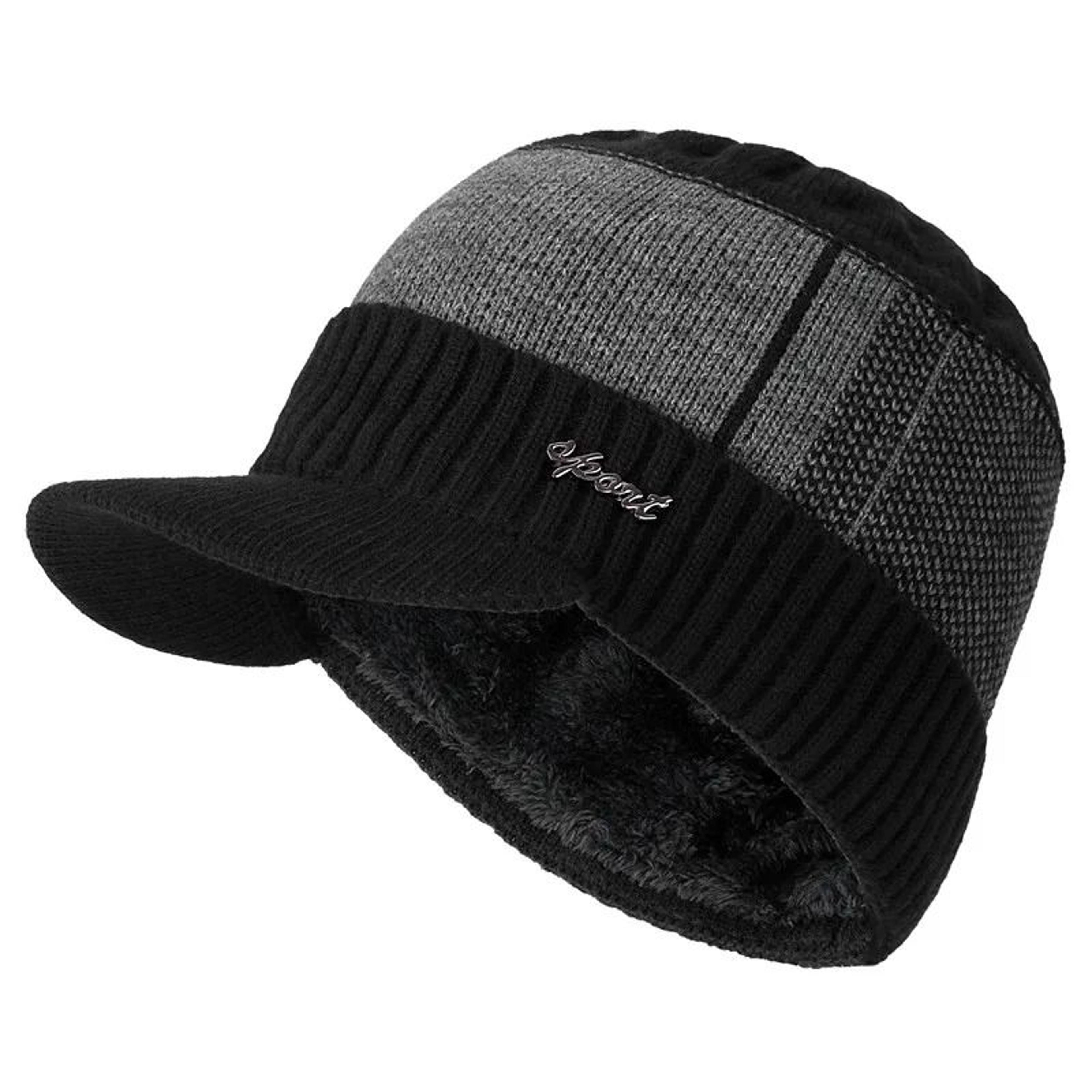 Premium Unisex Warm Winter Hat With Brim  Fur Lining 7