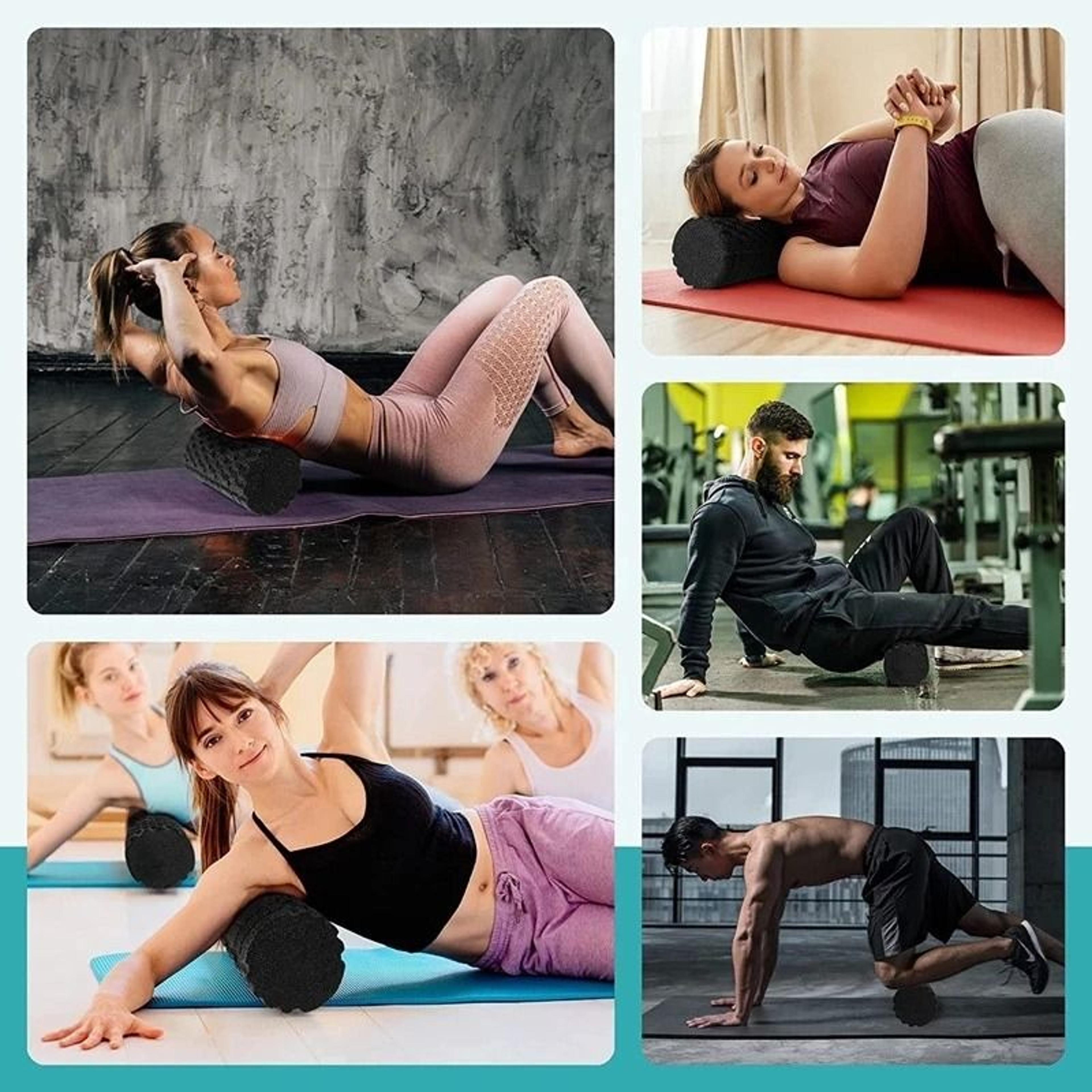 Solid Color Grooved Foam Massage Roller 2