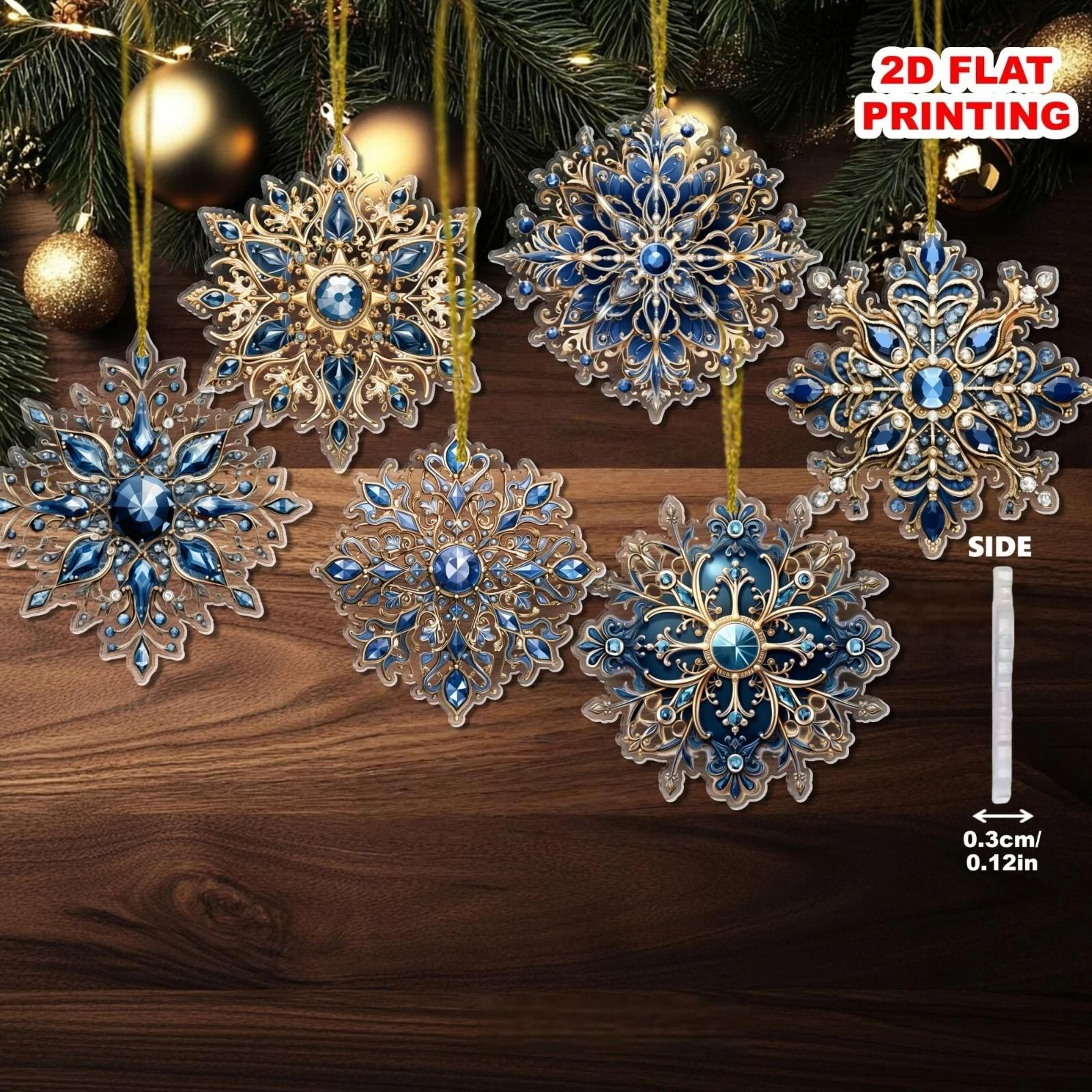 6pcs Acrylic Christmas Snowflake Ornaments 0