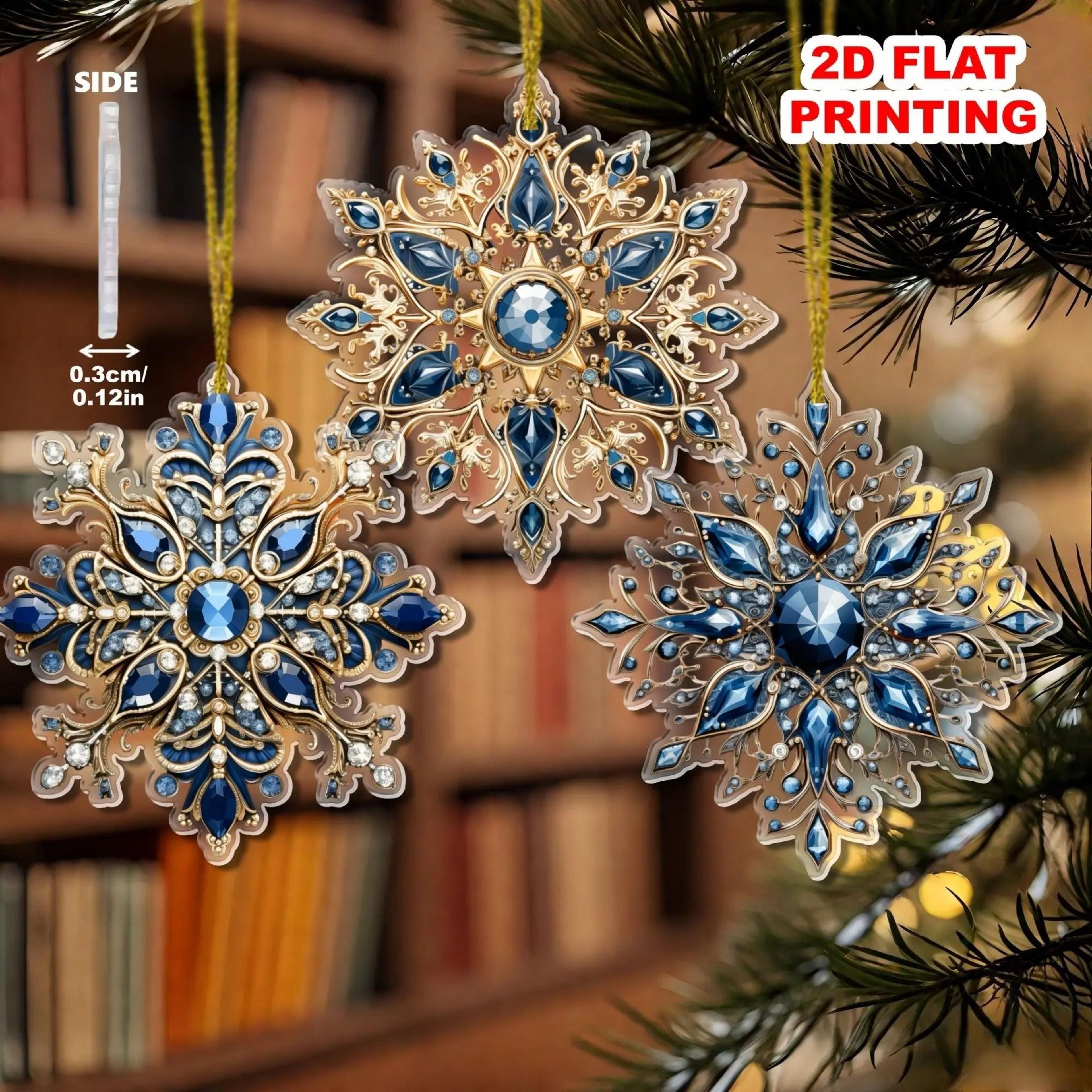 6pcs Acrylic Christmas Snowflake Ornaments 5