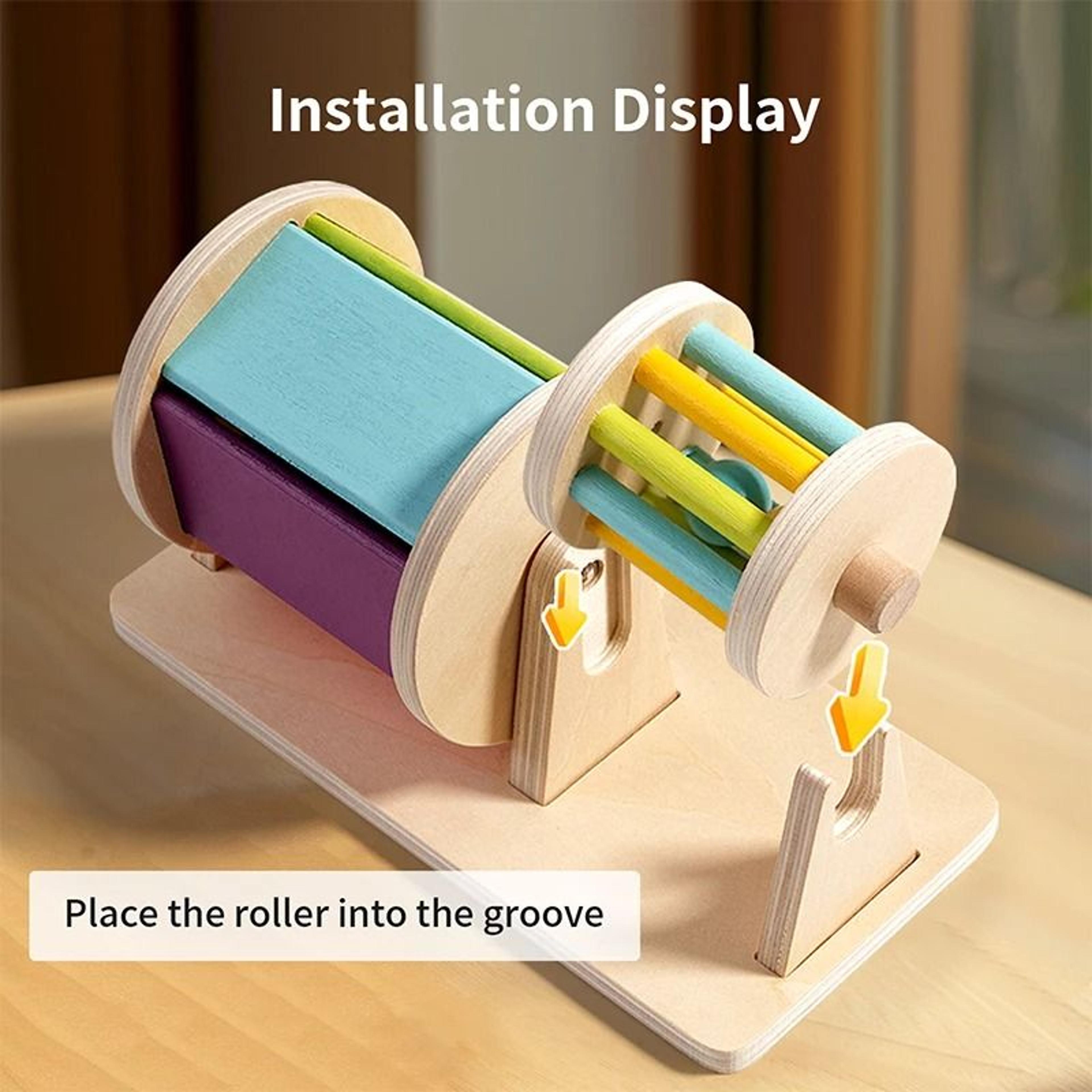 Baby Montessori Wooden Spinning Drum 2