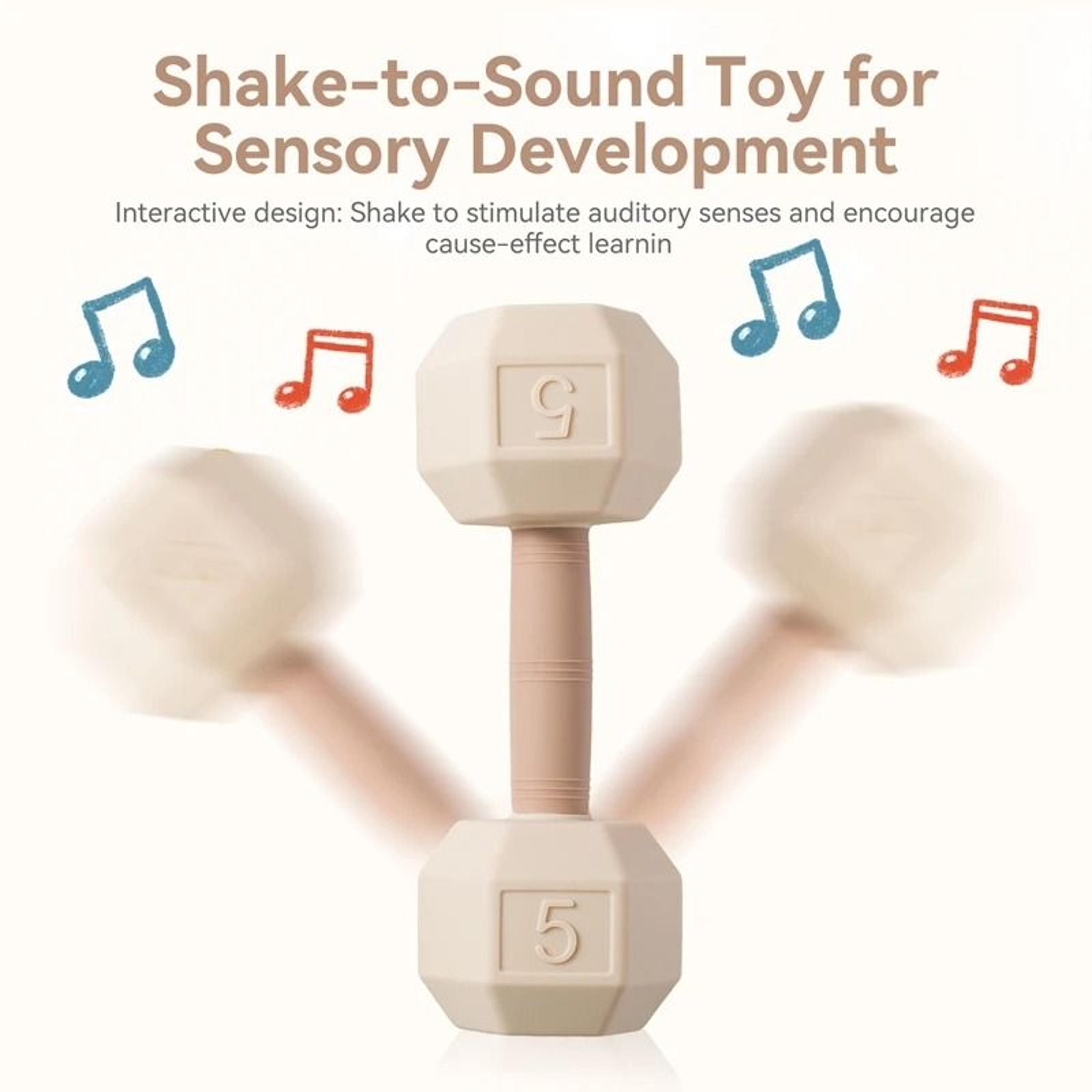 Baby Silicone Teething Dumbbell Rattle Toy 2