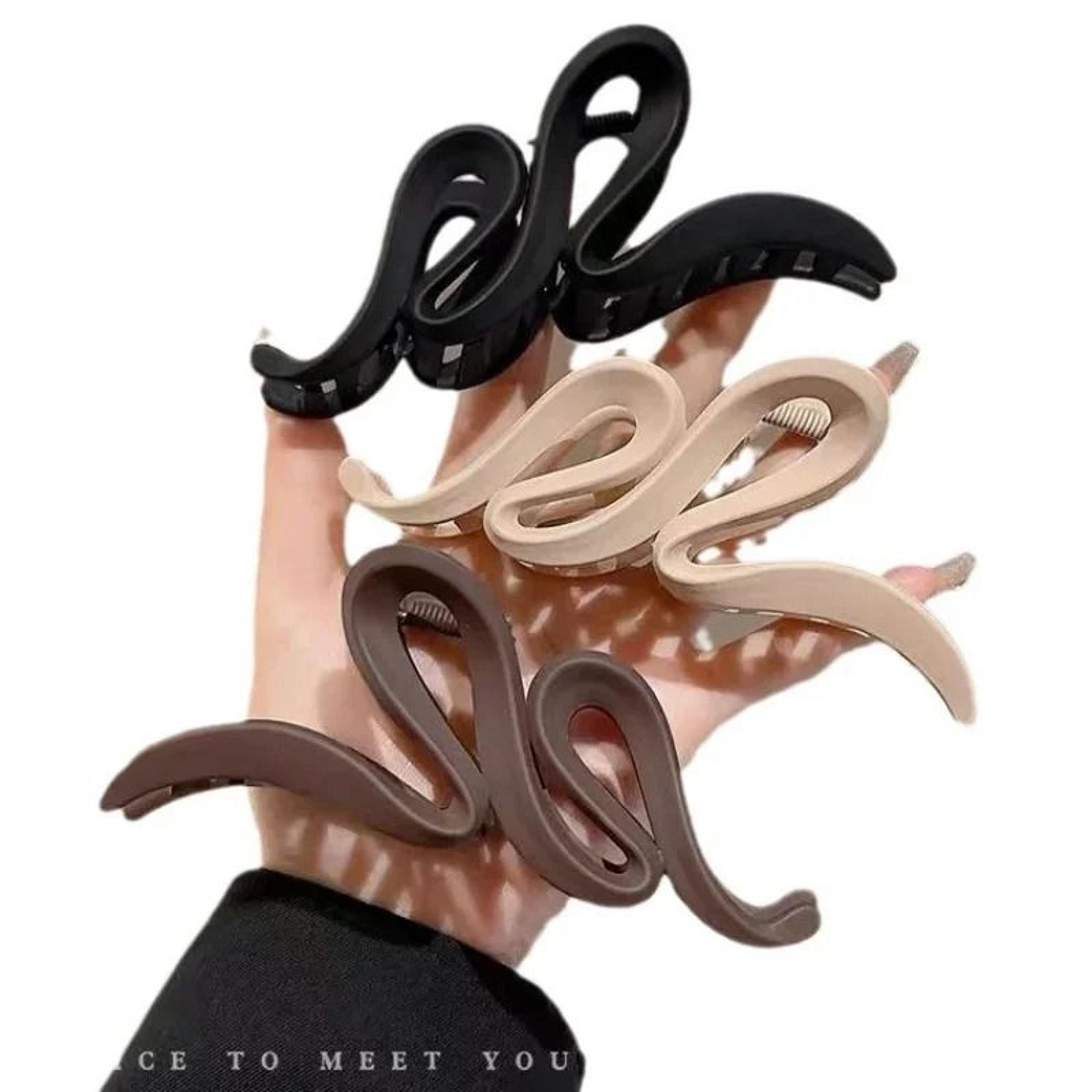 Fashion Korean Solid Color Acrylic Wave Hair Claw 5