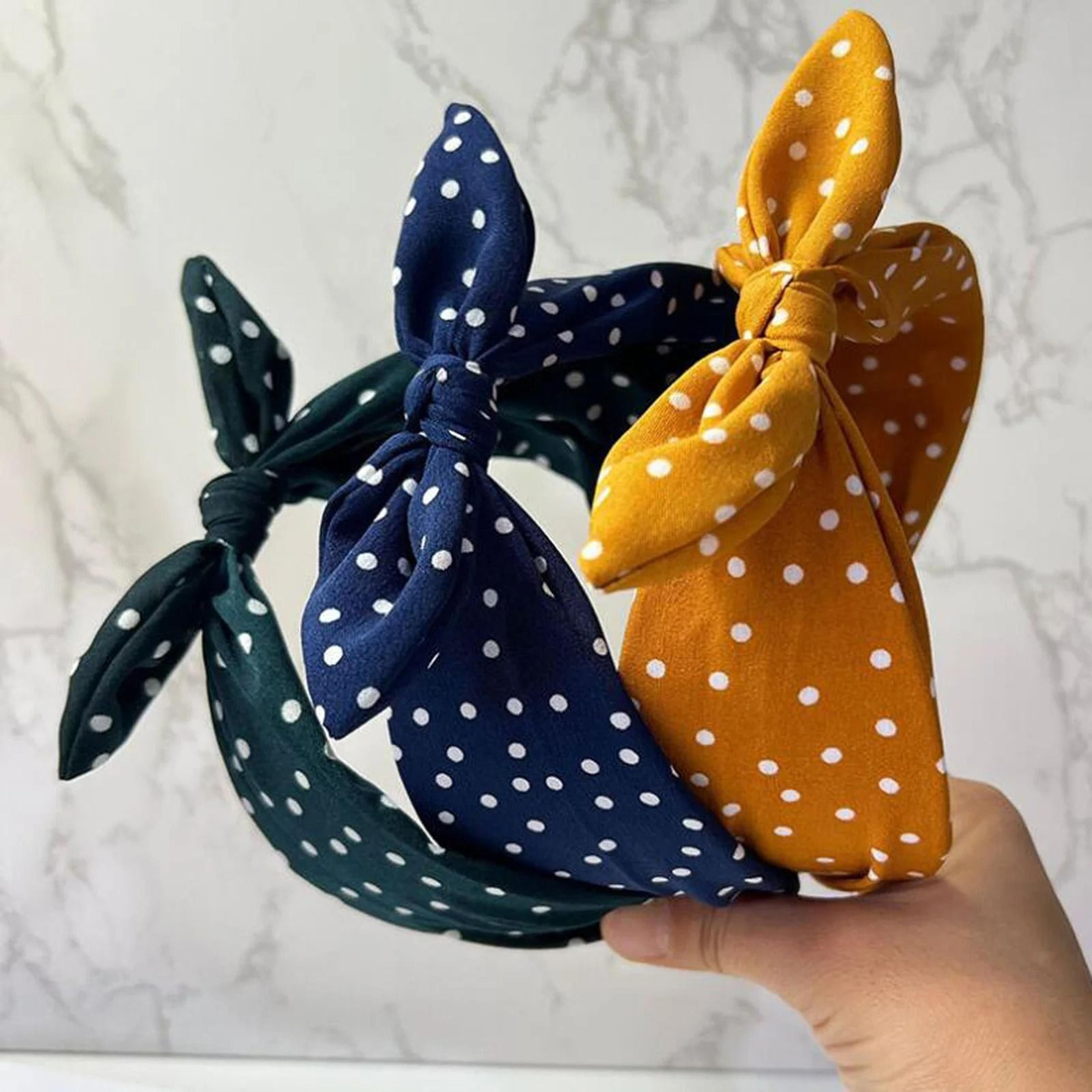 3pcs Vintage Polka Dot Headband Set 0
