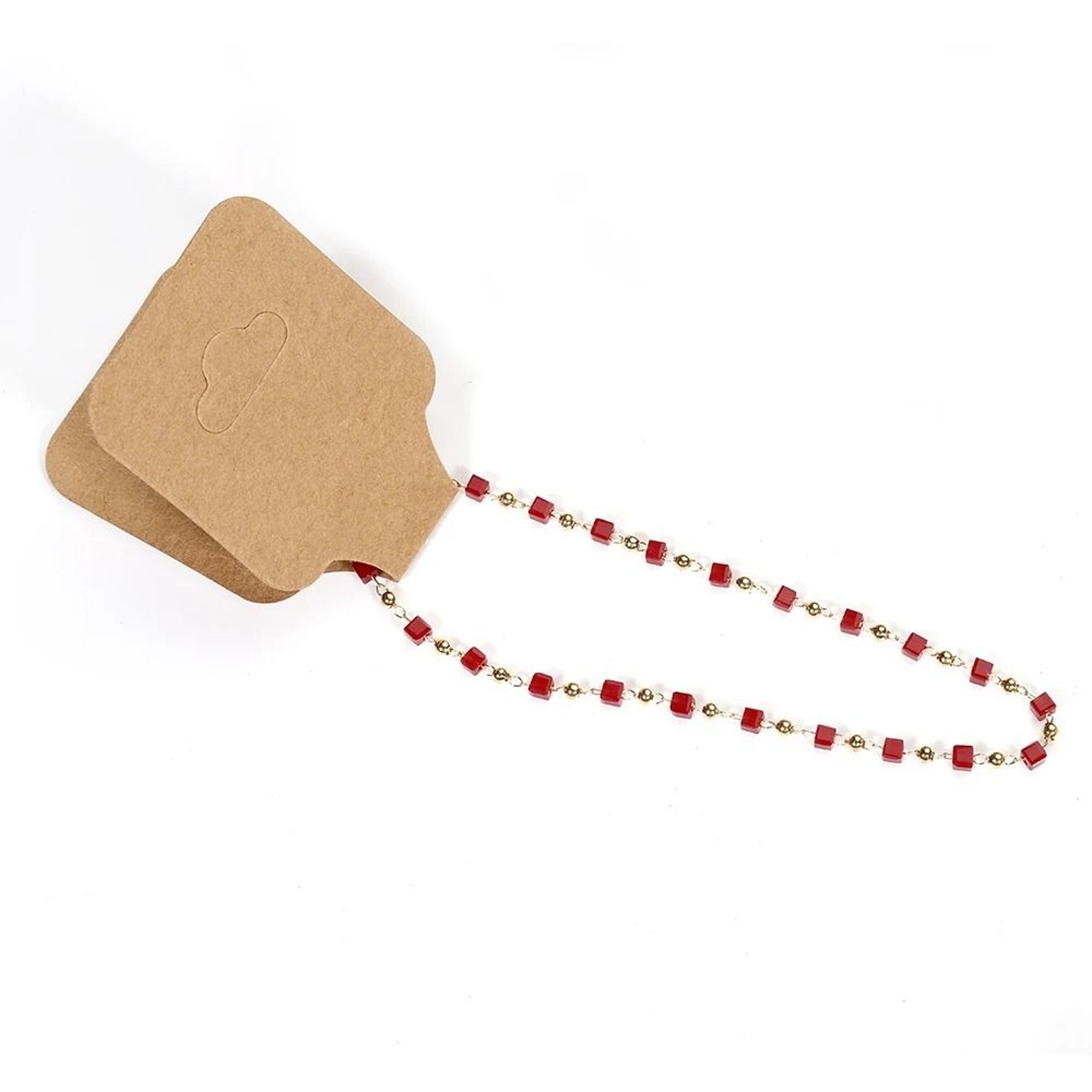 50pcs Kraft Paper Jewelry Display Cards 2