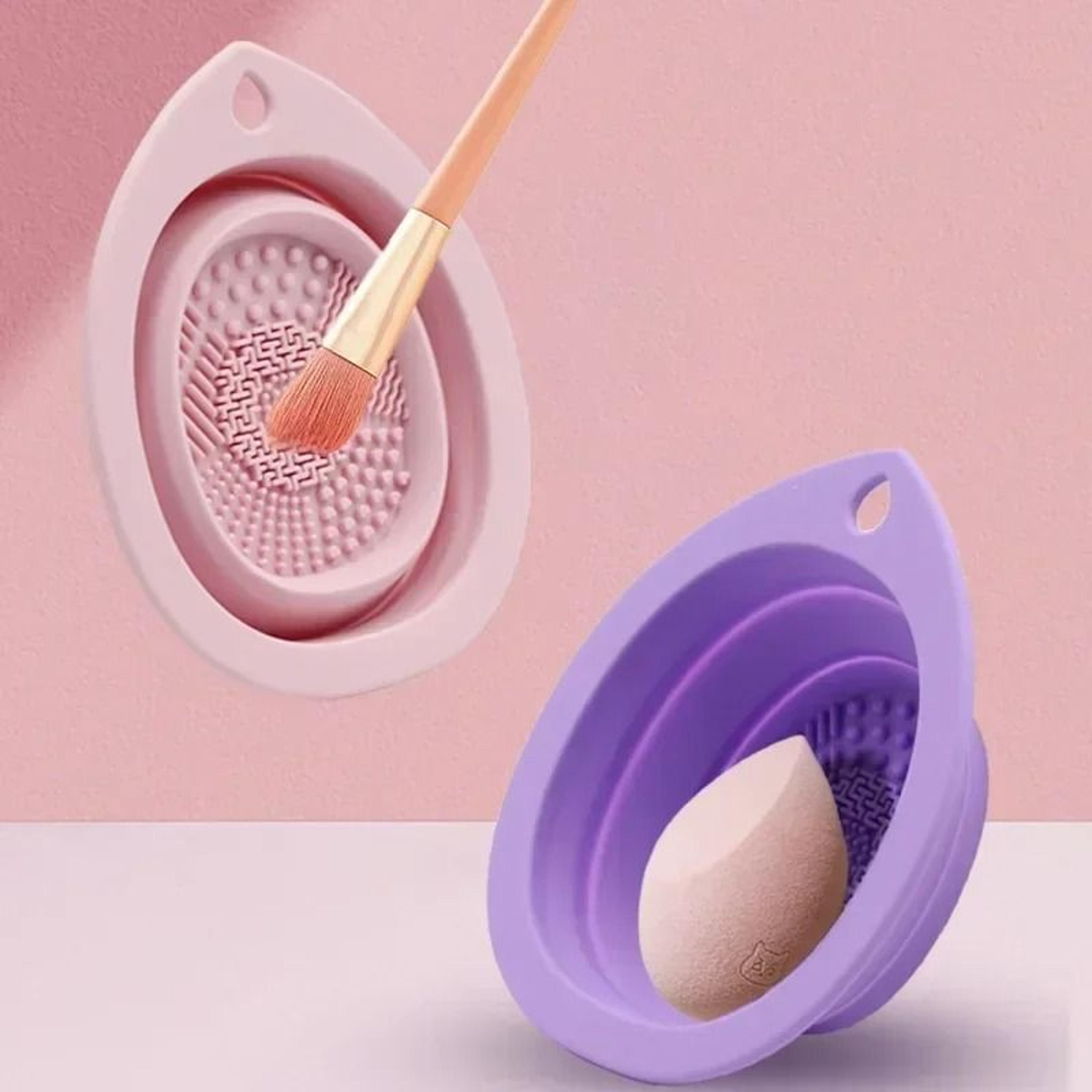 Folding Silicone Makeup Brush Cleaning Bowl 1
