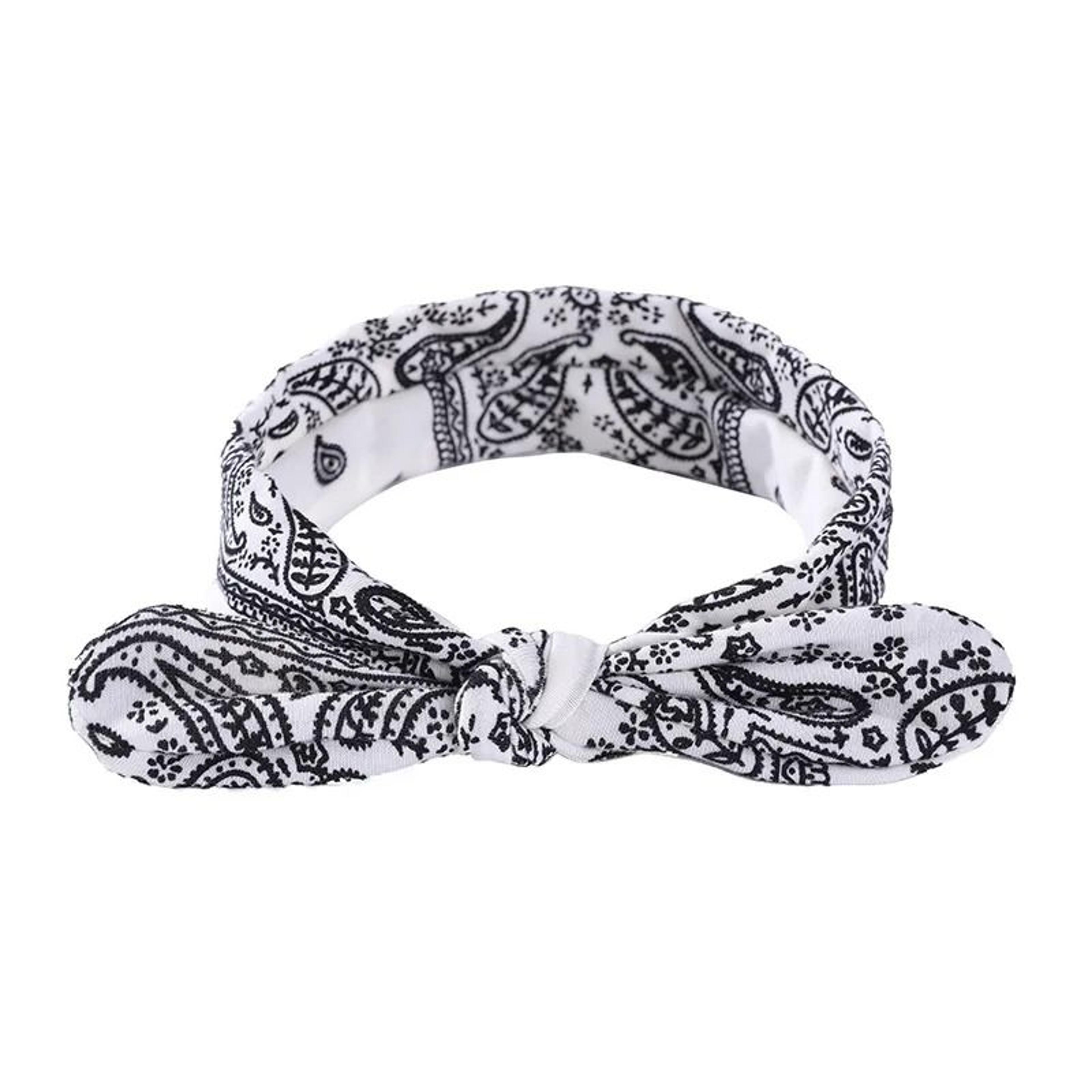 Printed Rabbit Ears Elastic Crossband Headband 9