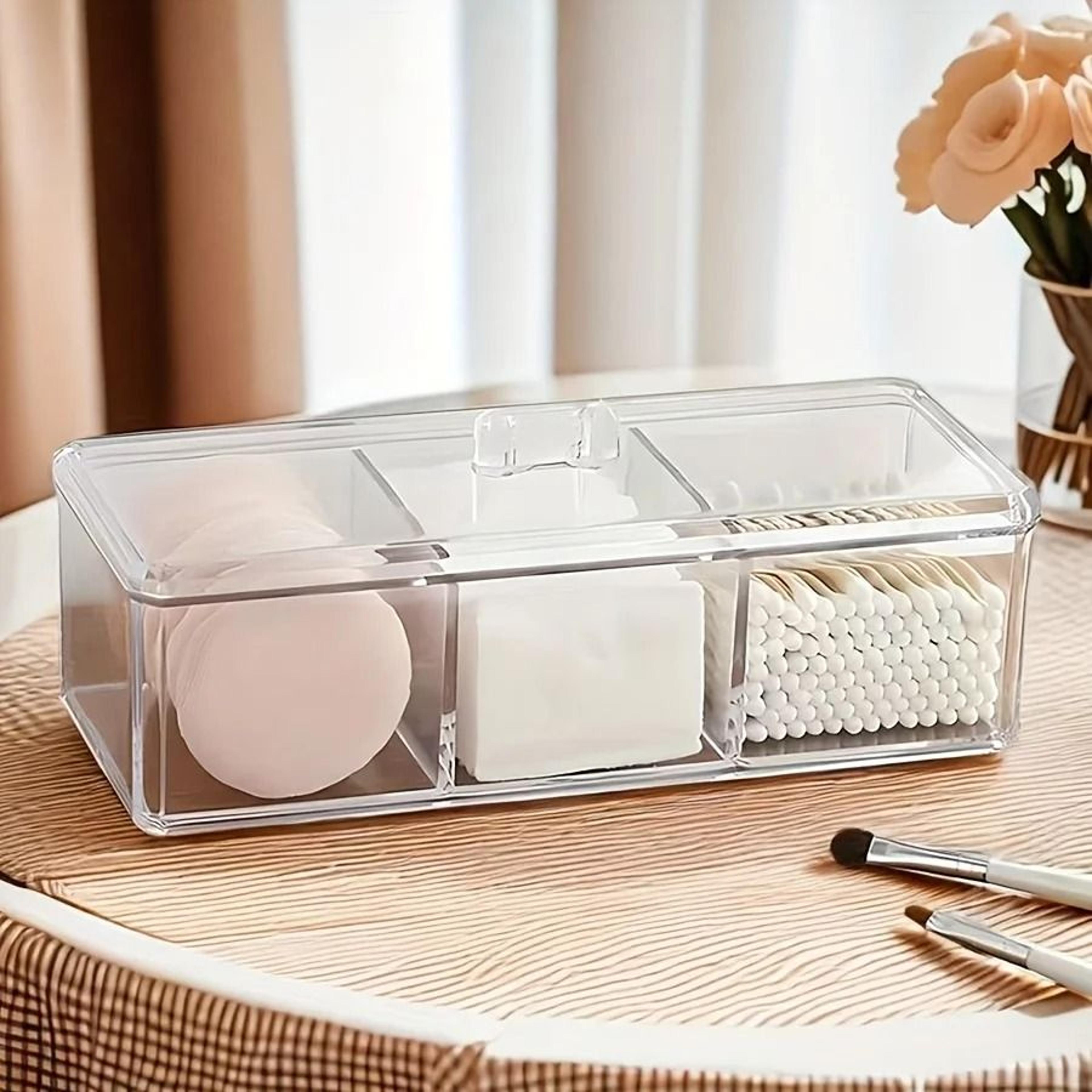 3Compartment Transparent Makeup Organizer 1