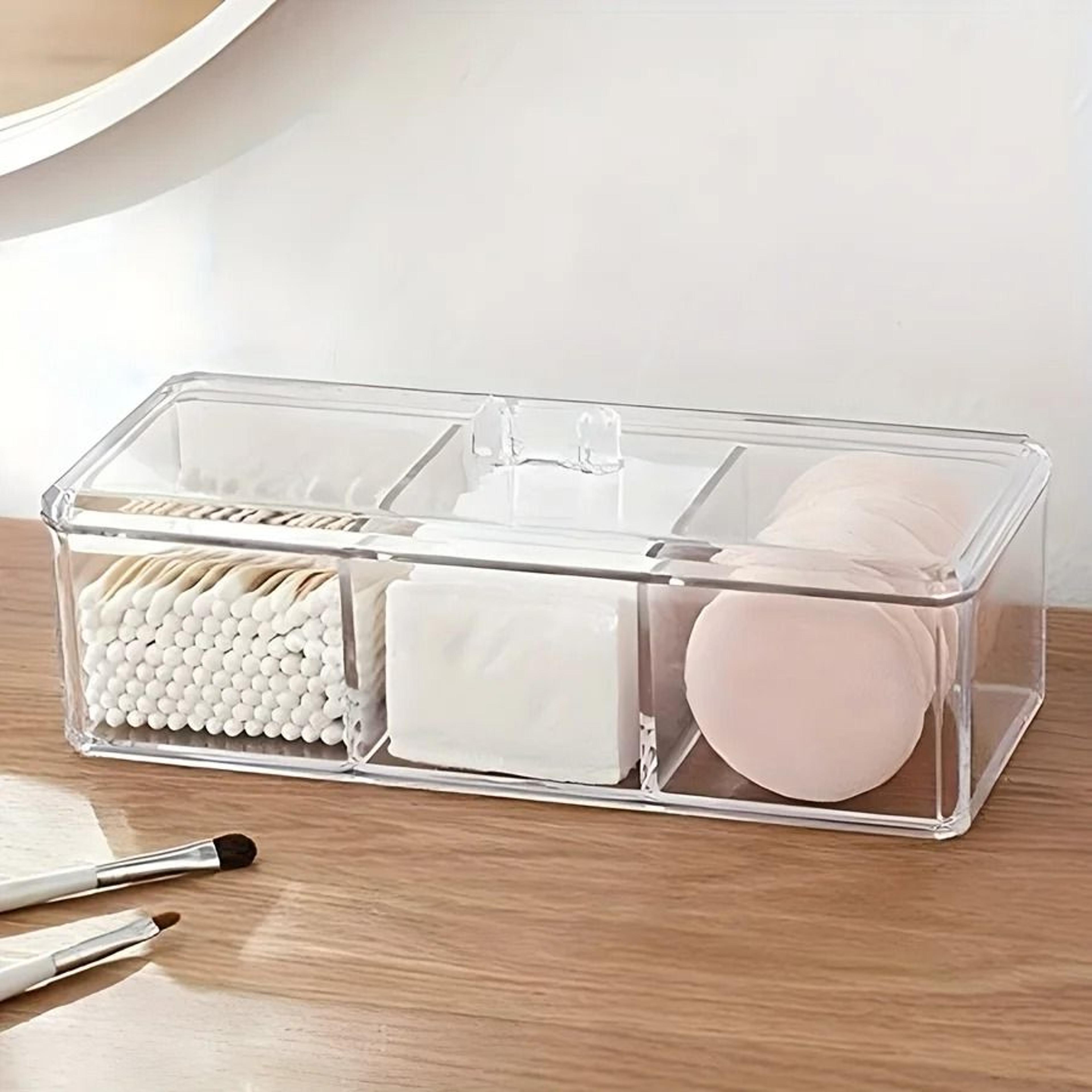 3Compartment Transparent Makeup Organizer 3